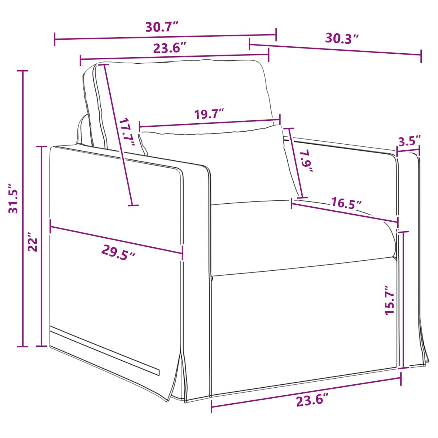 Sofa Dunkelgrau 78 x 78 x 80 cm Stoff