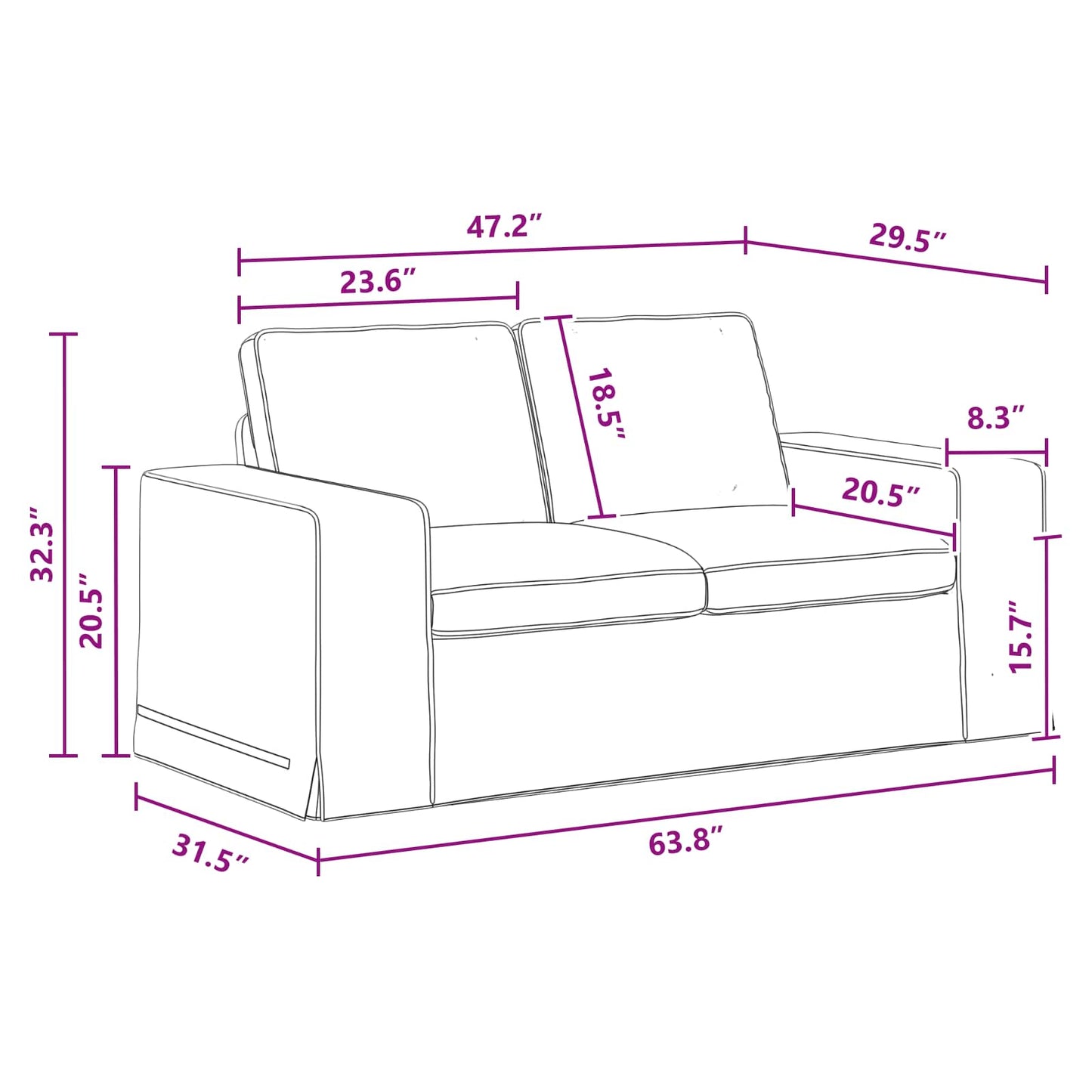 Sofa Dunkelgrau 162 x 80 x 82 cm Stoff
