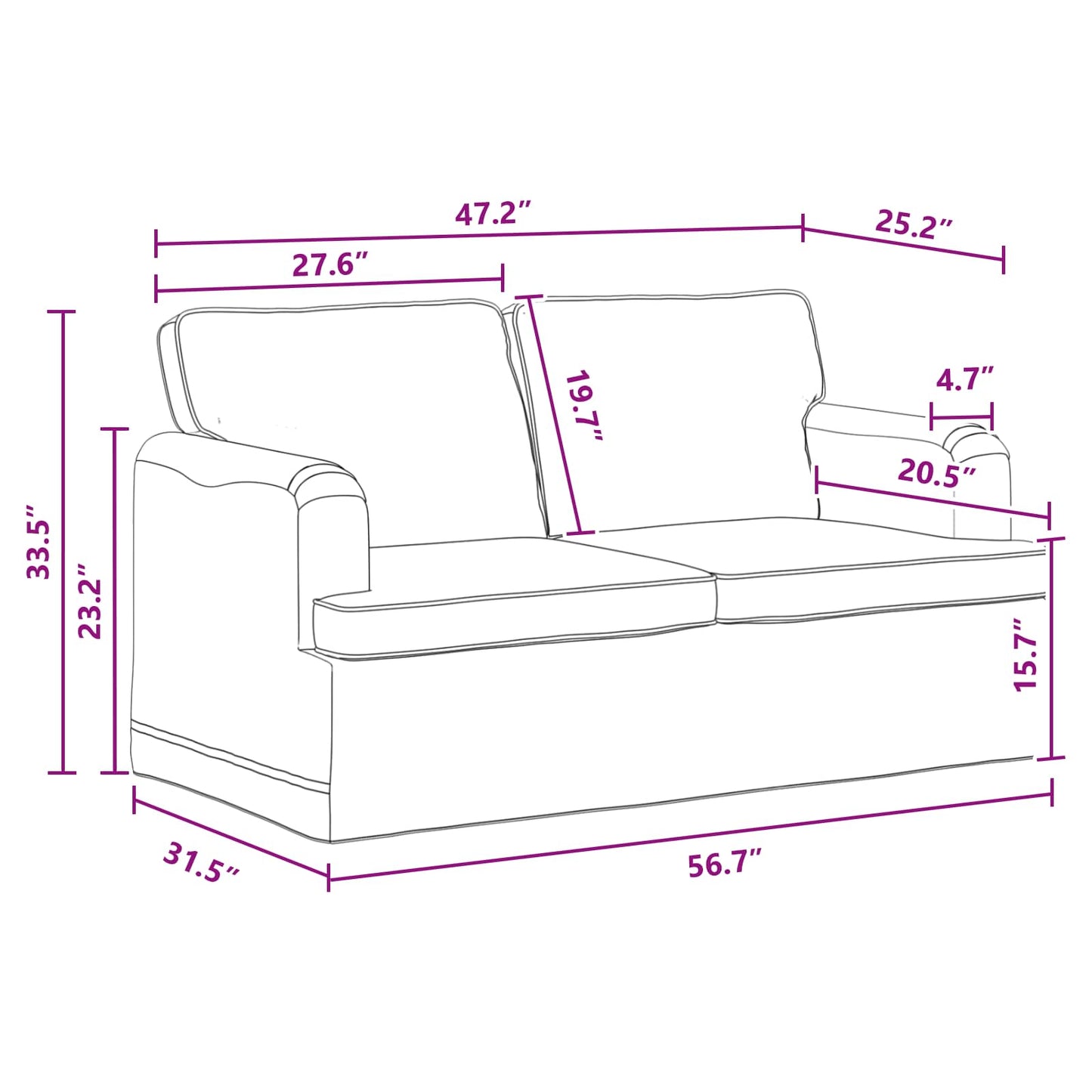 Sofa Dunkelgrau 144 x 80 x 85 cm Stoff