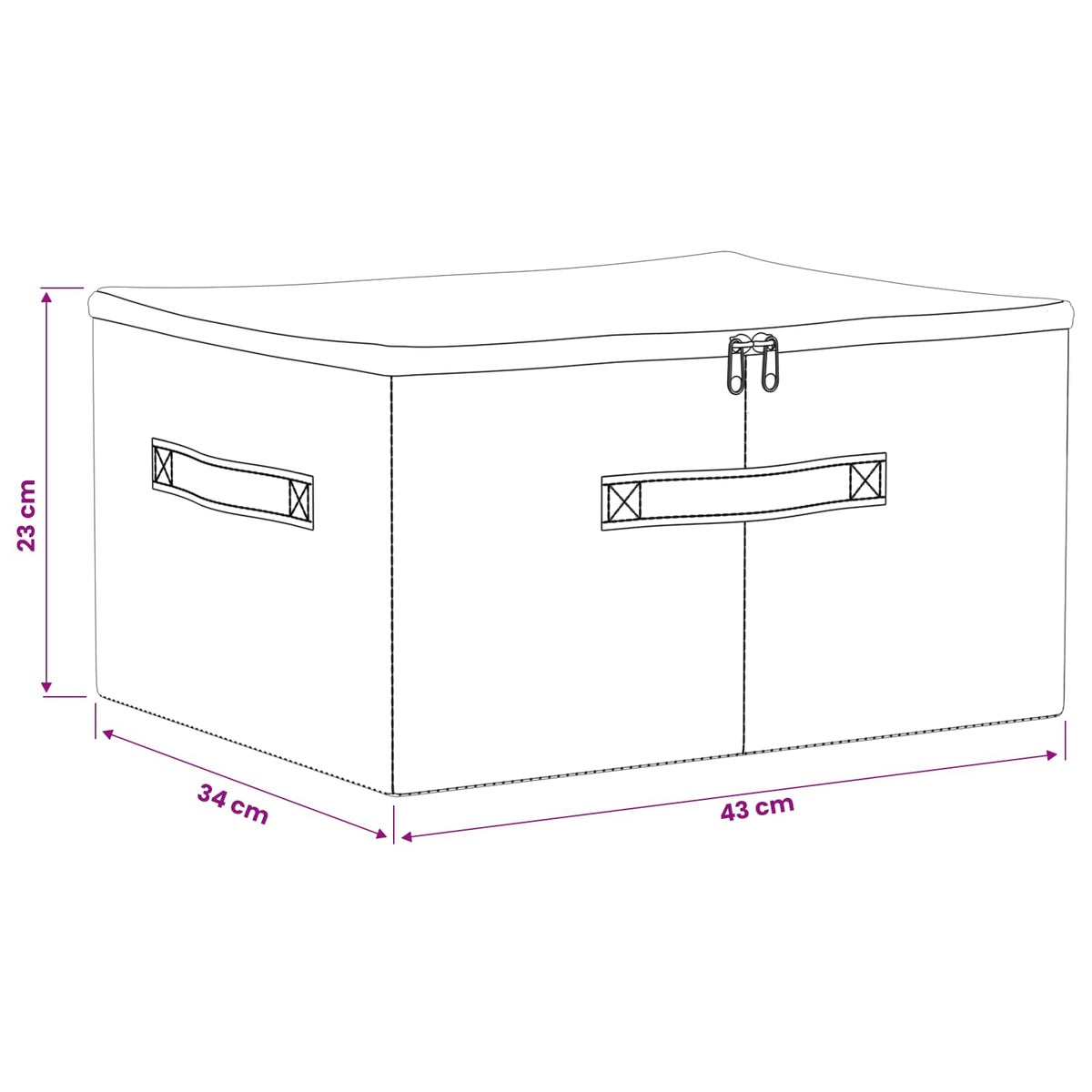 Aufbewahrungsbox Vliesstoff 43 x 34 x 23 cm 33,6 L Anthrazit