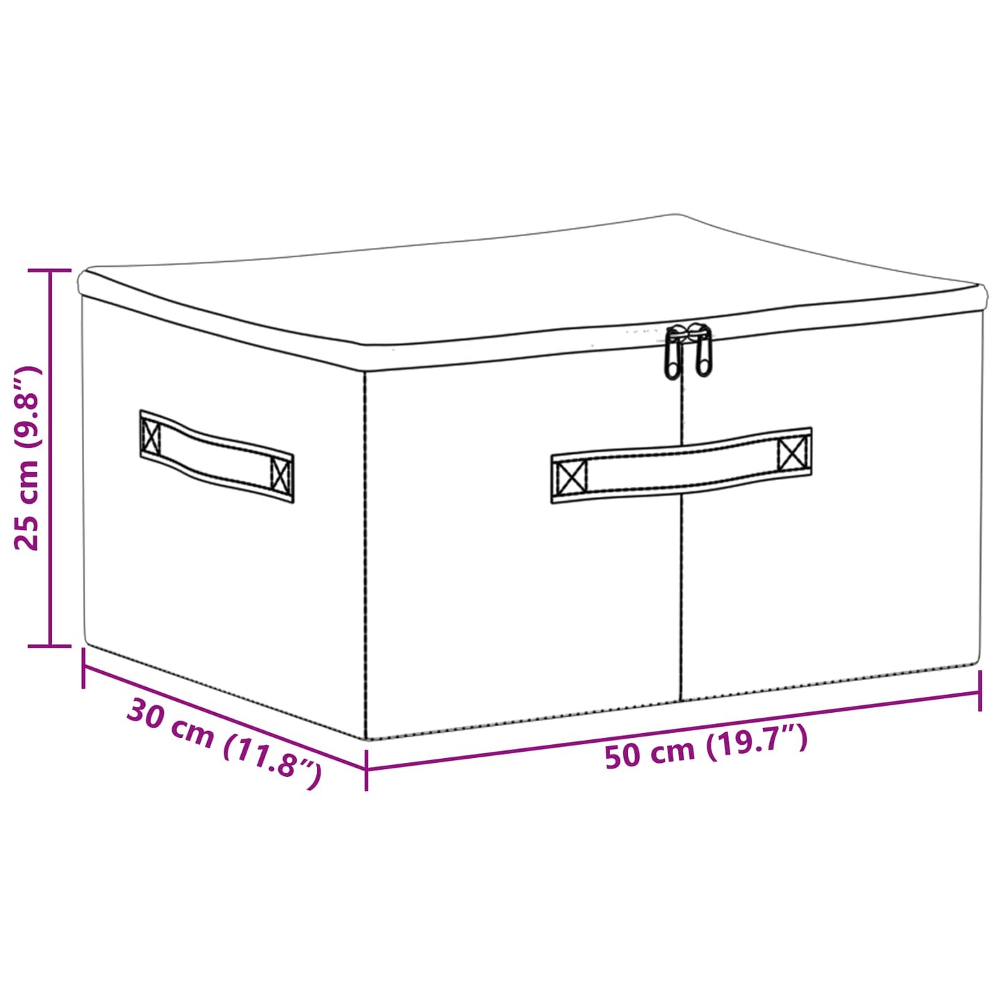 Aufbewahrungsbox 6 Stk. Vliesstoff 50 x 30 x 25 cm 37,5 L Creme