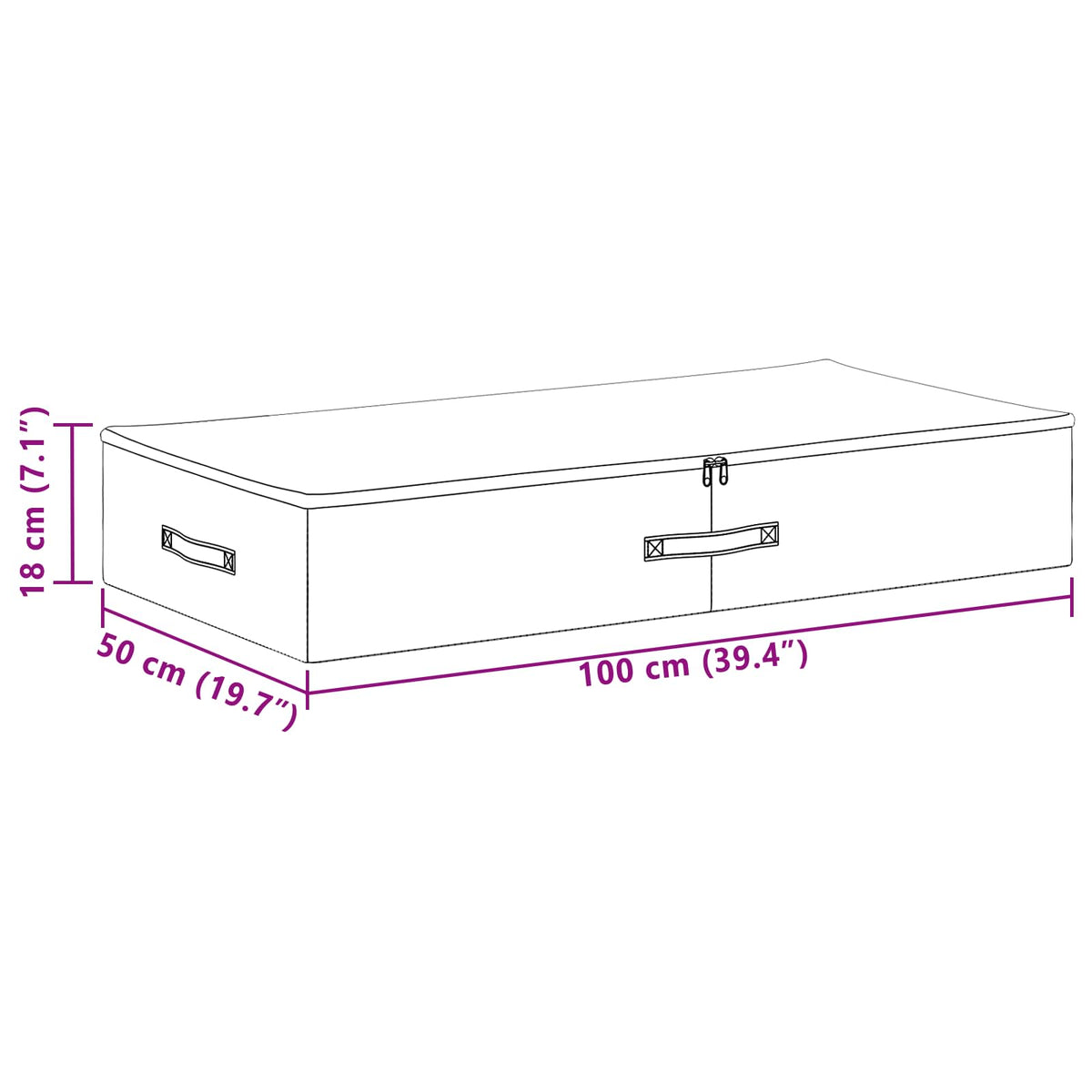 Aufbewahrungsbox Vliesstoff 100 x 50 x 18 cm 90 l Creme