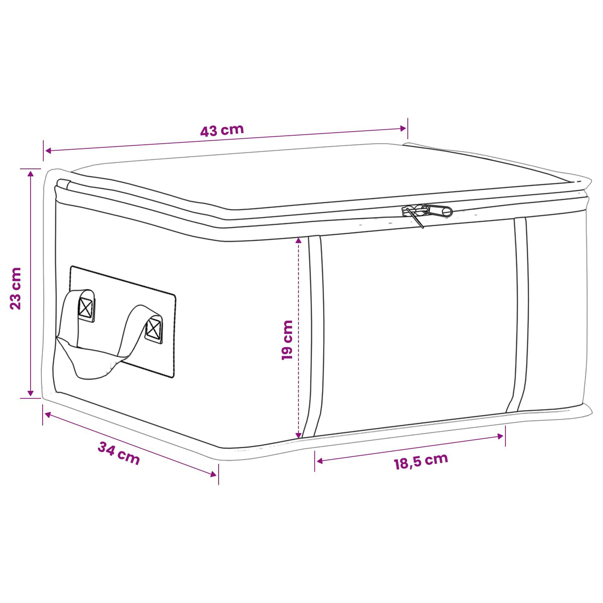 Aufbewahrungsbox mit transparentem Seitenfenster 2 stk. 33,6 L