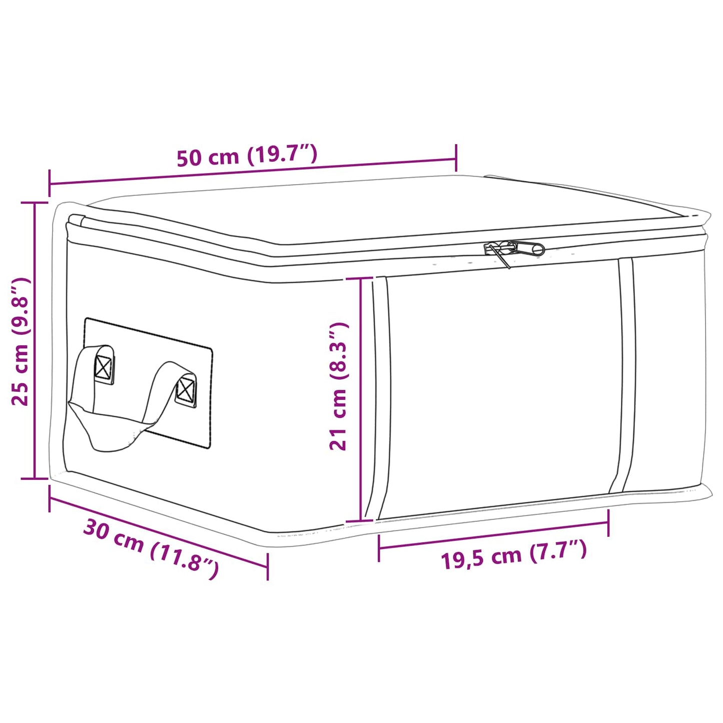 Aufbewahrungsbox mit transparentem Seitenfenster Creme