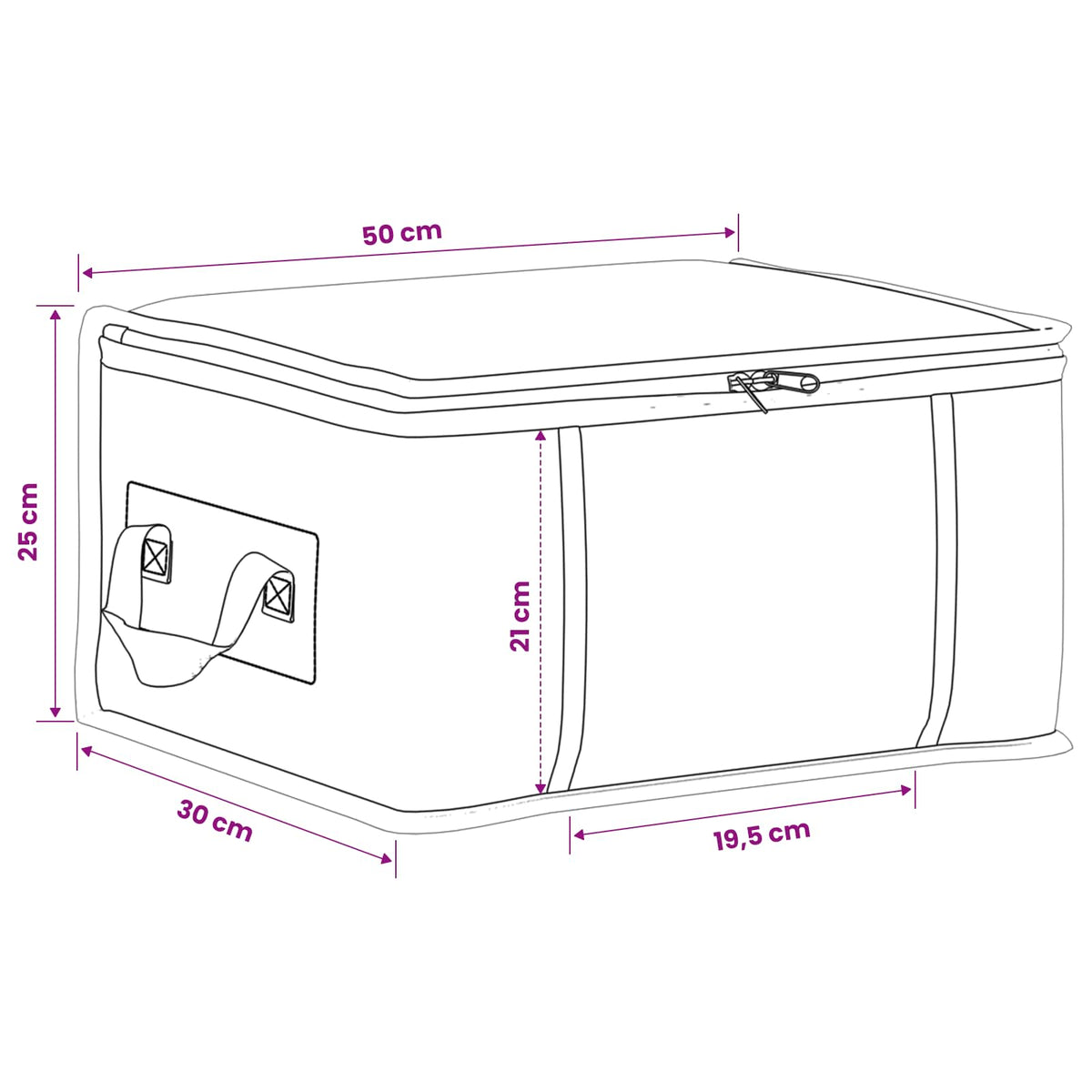 Aufbewahrungsbox mit transparentem Seitenfenster 2 stk. 37,5 L