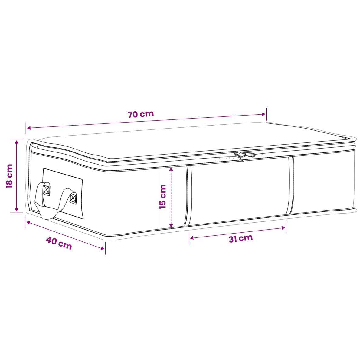 Aufbewahrungsbox mit transparentem Seitenfenster Creme