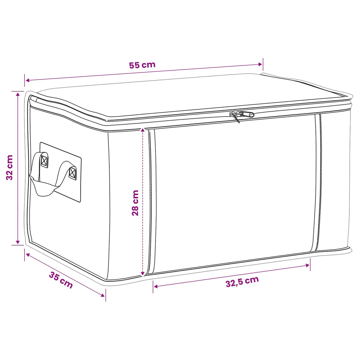 Aufbewahrungsbox mit transparentem Seitenfenster 2 stk. 61,6 L