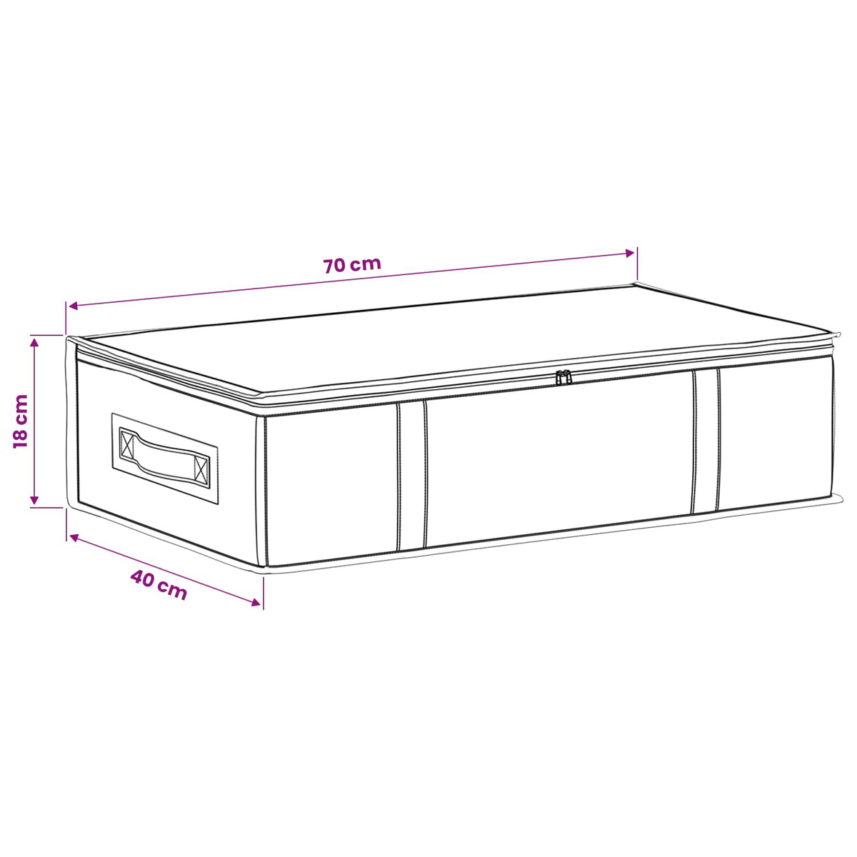 Aufbewahrungsbox mit transparentem Oberfenster Creme Vliesstoff