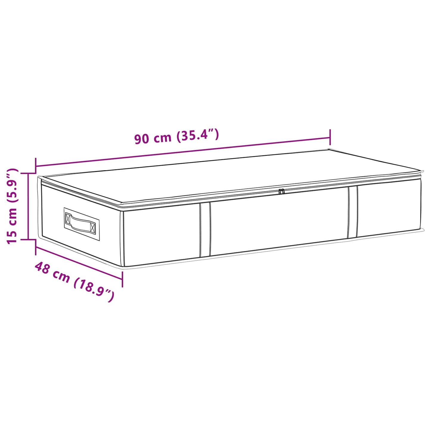 Aufbewahrungsbox mit transparentem Oberfenster Creme Vliesstoff