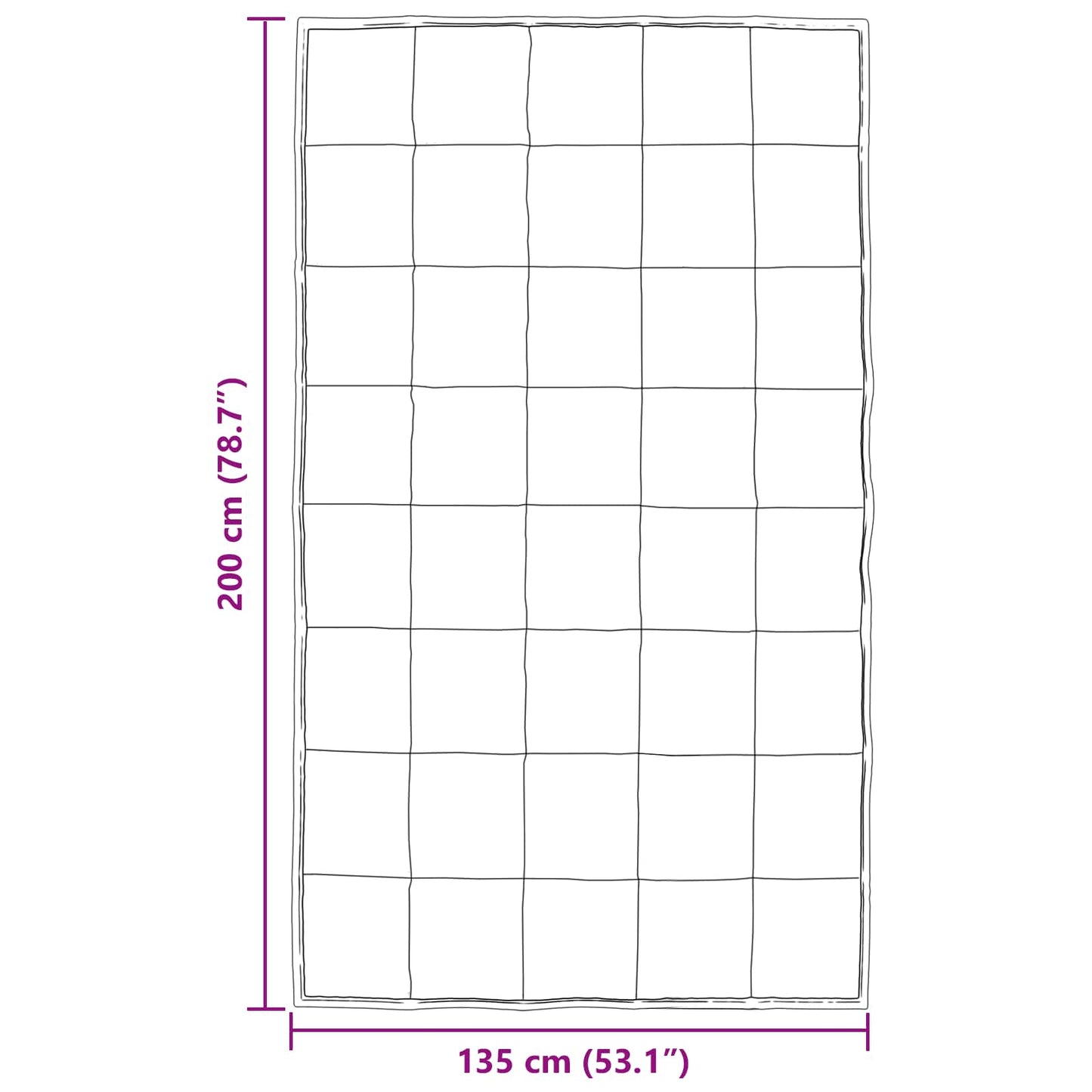 Winterbettdecke 135 x 200 cm 450 g/m² Schwarz