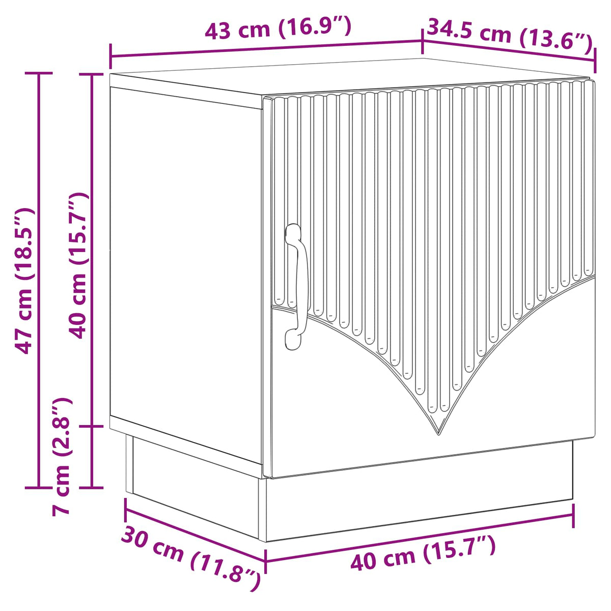 Nachttisch 2 stk. Hochglanz Weiß 43 x 34,5 x 47 cm