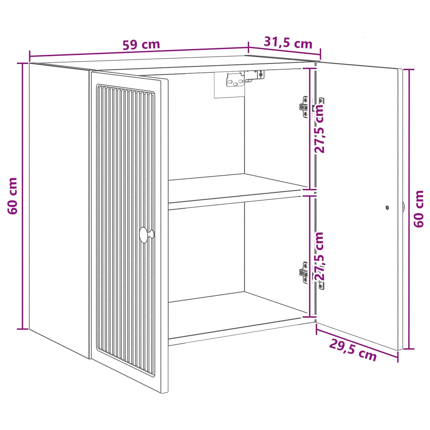 Wandschrank Sonoma-Eiche 59 x 31 x 60 cm Holzwerkstoff