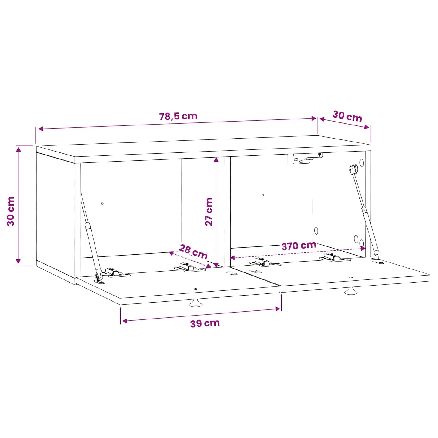 Wandmontierter TV-Schrank Betongrau 78,5 x 31 x 30 cm