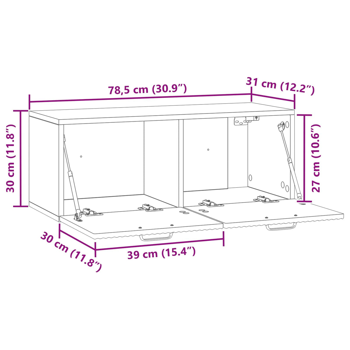 Wandmontierter TV-Schrank 78,5 x 31 x 30 cm Artisan-Eiche
