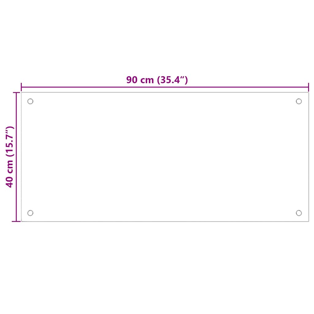 Küchenrückwand 2 stk. Weiß 90 x 40 cm Gehärtetes Glas