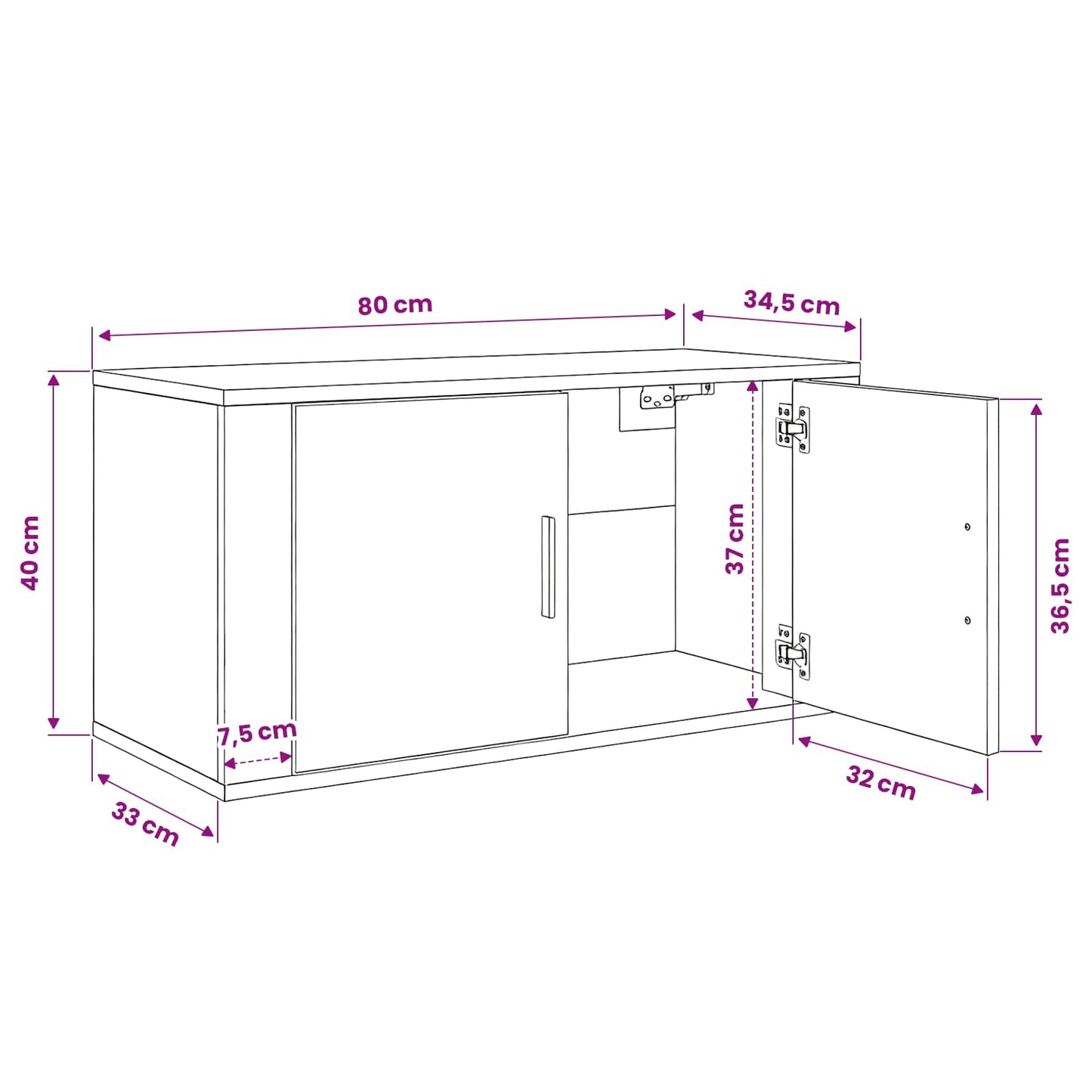 Wand-TV-Schrank Set 2 stk. Altholz Holzwerkstoff