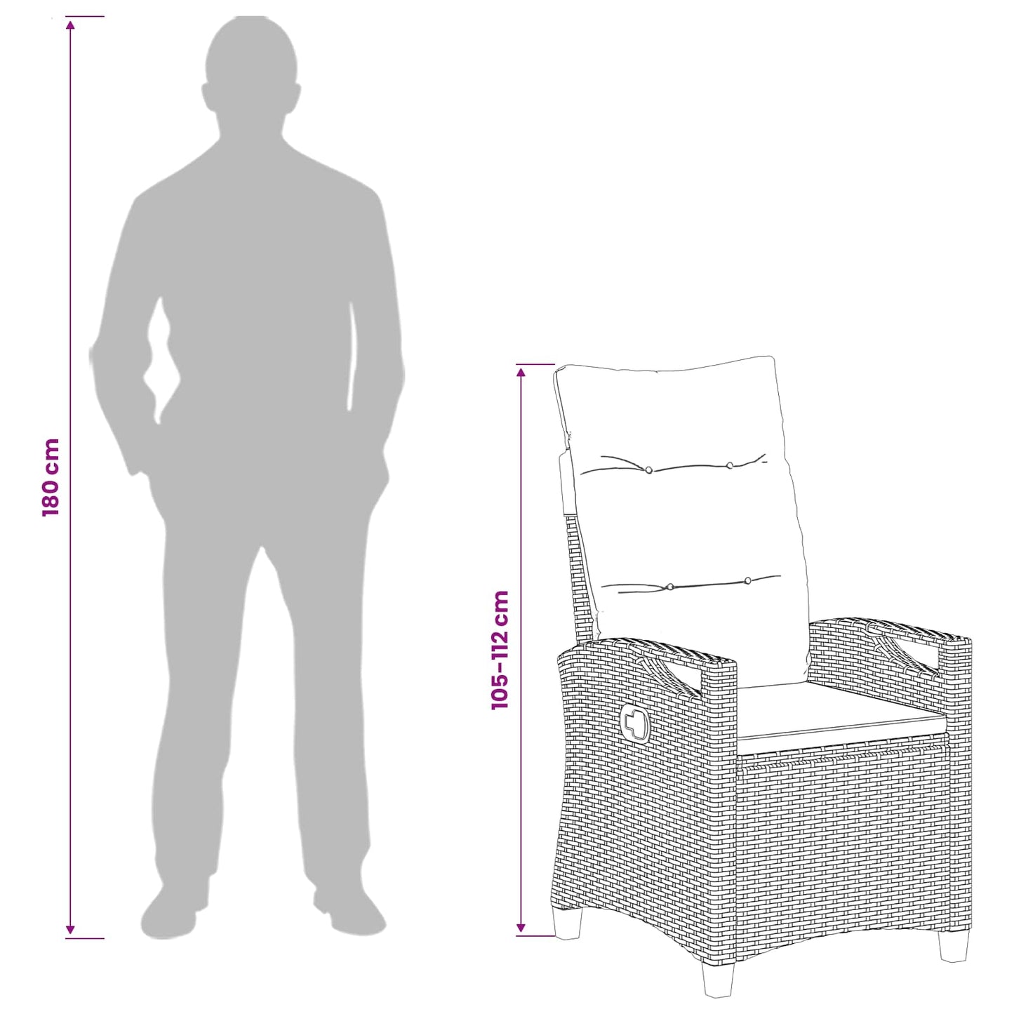 Gartenstuhl 2 Stk. Schwarz Stahl und Polyester
