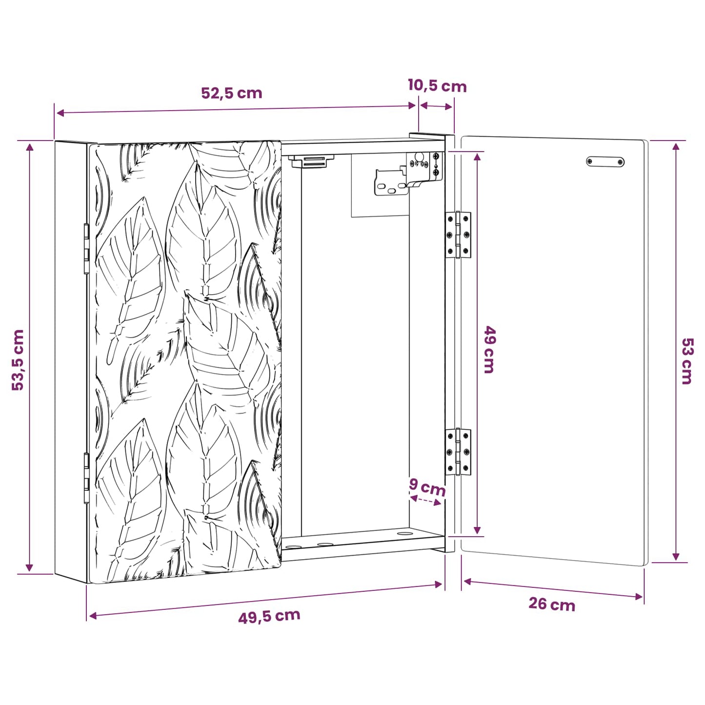 Dartboard Schrank DELFT Betongrau 52,5 x 10,5 x 53,5 cm