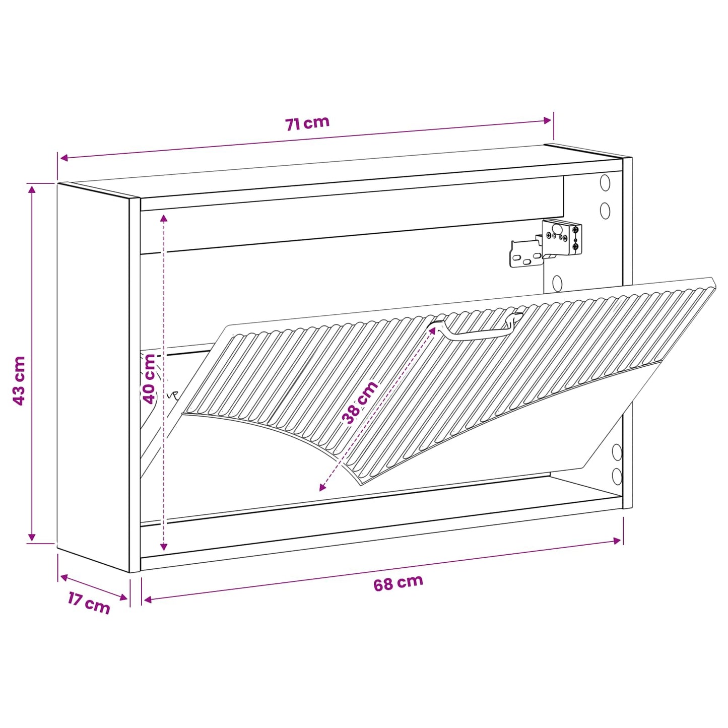 Wandmontierter Schuhschrank HOORN 71 x 17 x 43 cm Holzwerkstoff