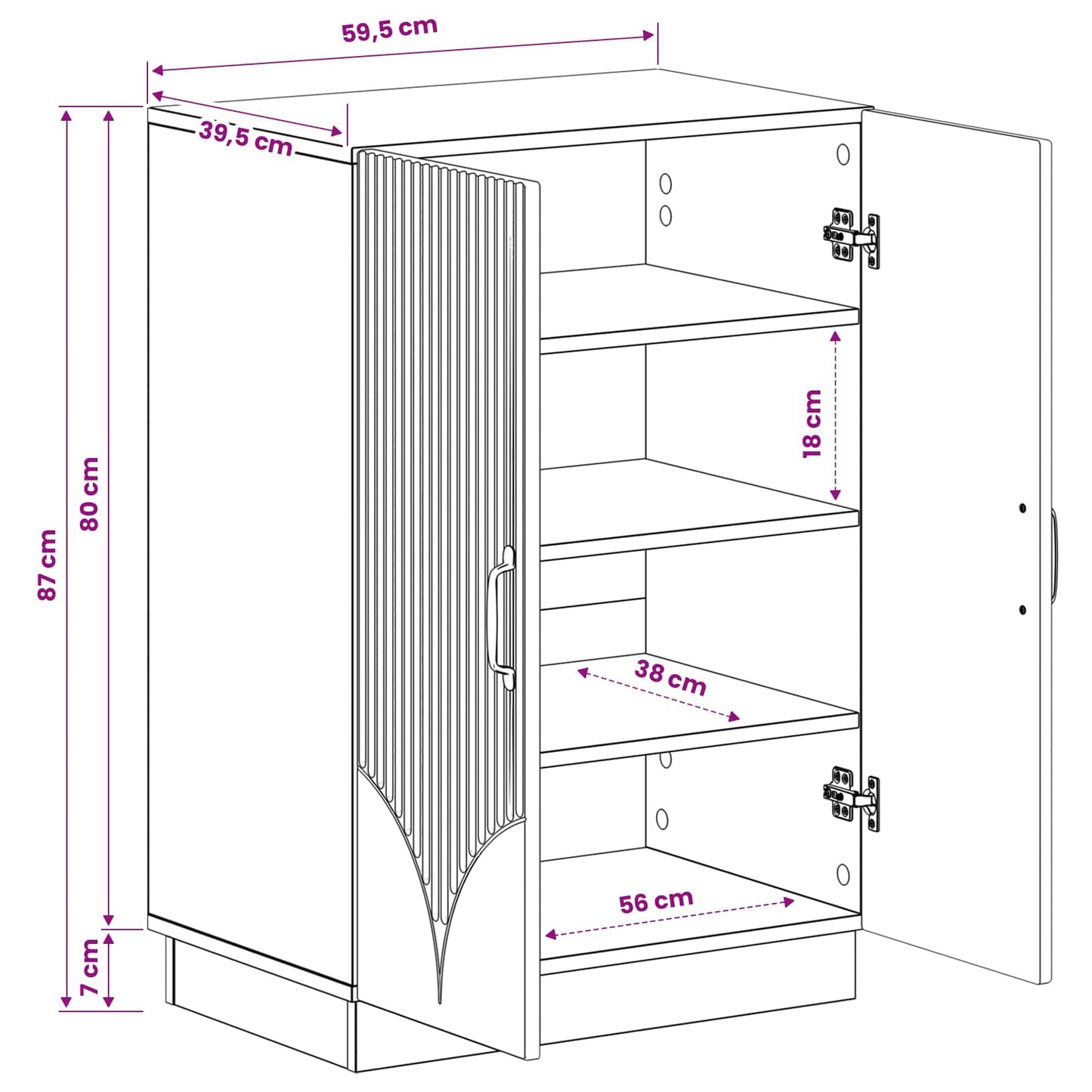 Schuhschrank HOORN 59,5 x 39,5 x 87 cm Holzwerkstoff