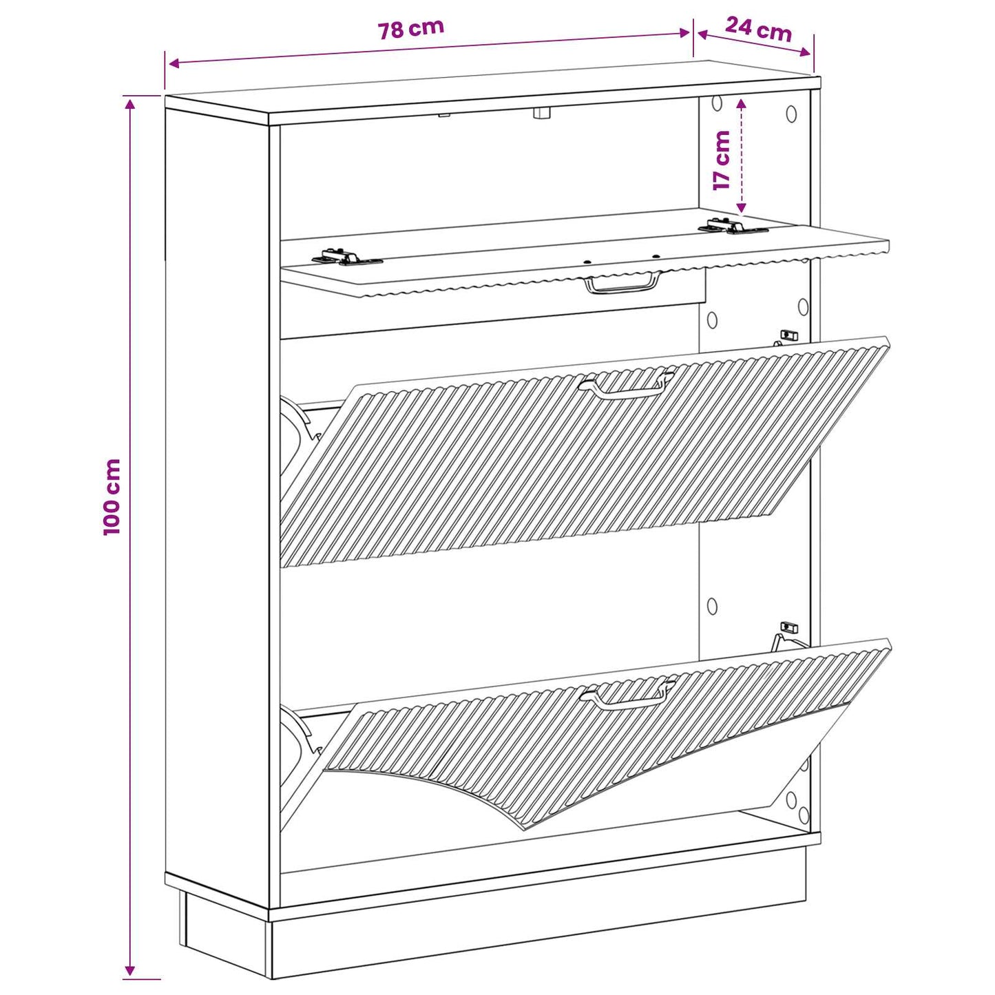Schuhschrank HOORN 78 x 24 x 100 cm Holzwerkstoff