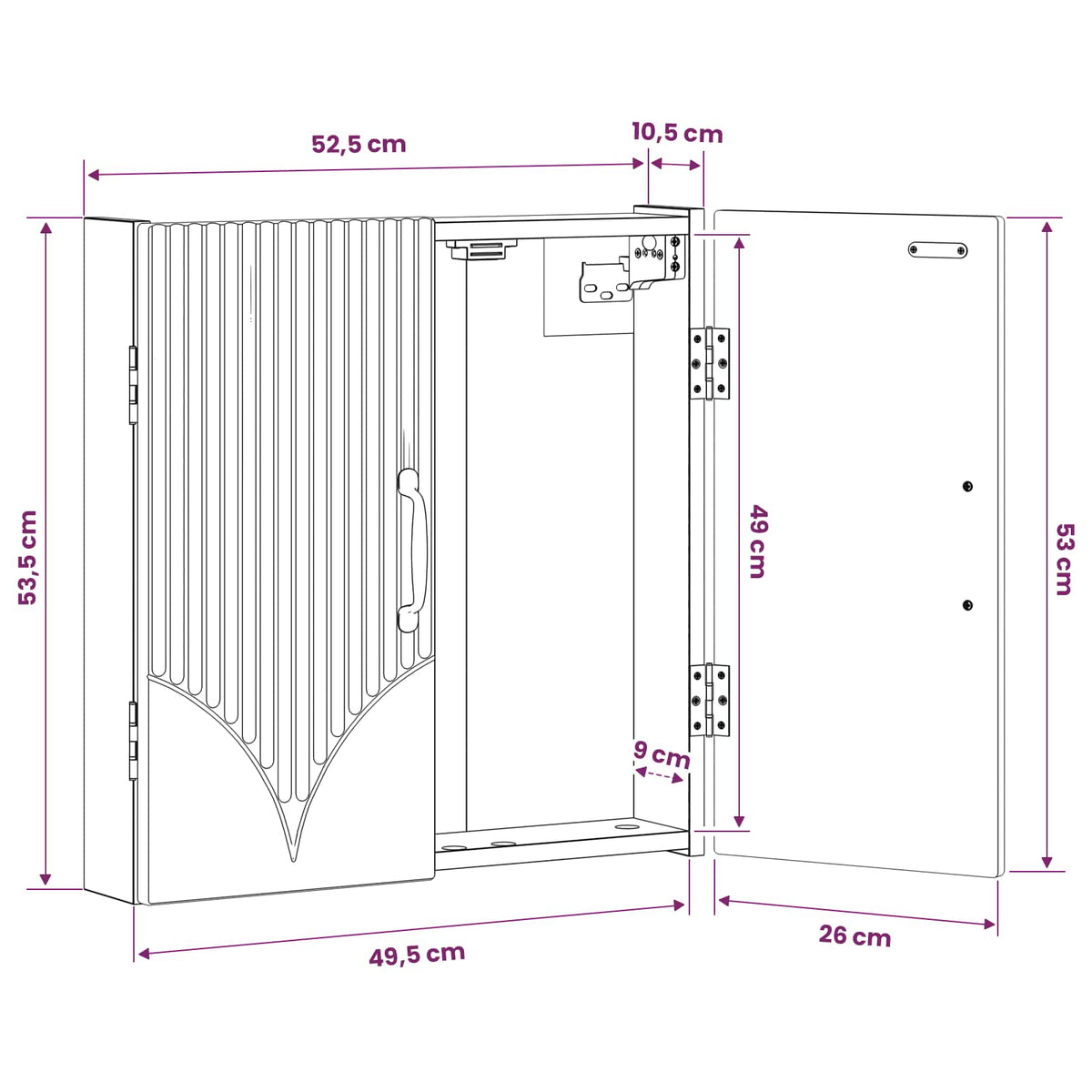 Dartboard Schrank HOORN Weiß 52,5 x 10,5 x 53,5 cm