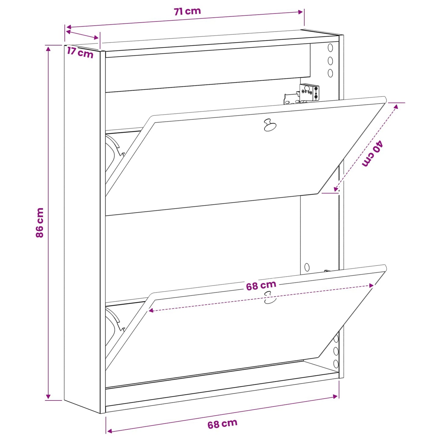 Wandmontierter Schuhschrank BREDA 71 x 17 x 86 cm Holzwerkstoff