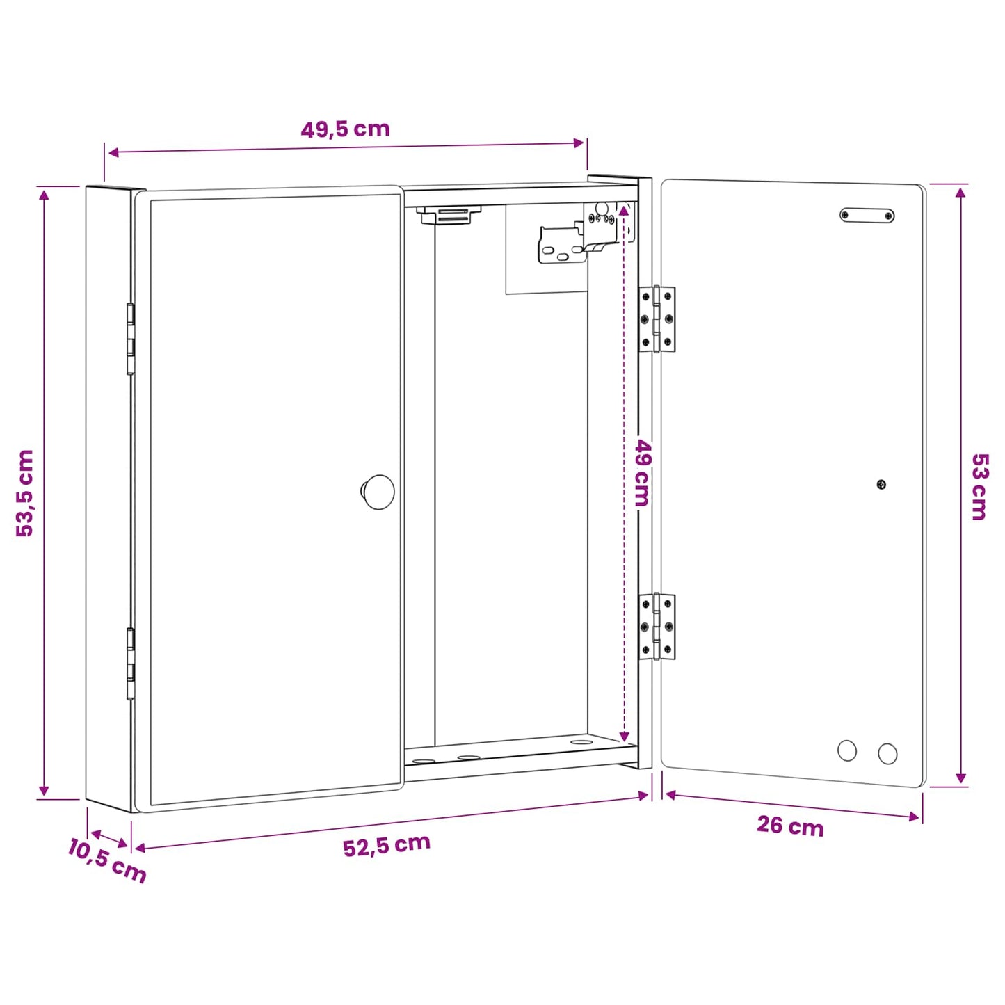 Dartboard Schrank BREDA Schwarz 52,5 x 10,5 x 53,5 cm