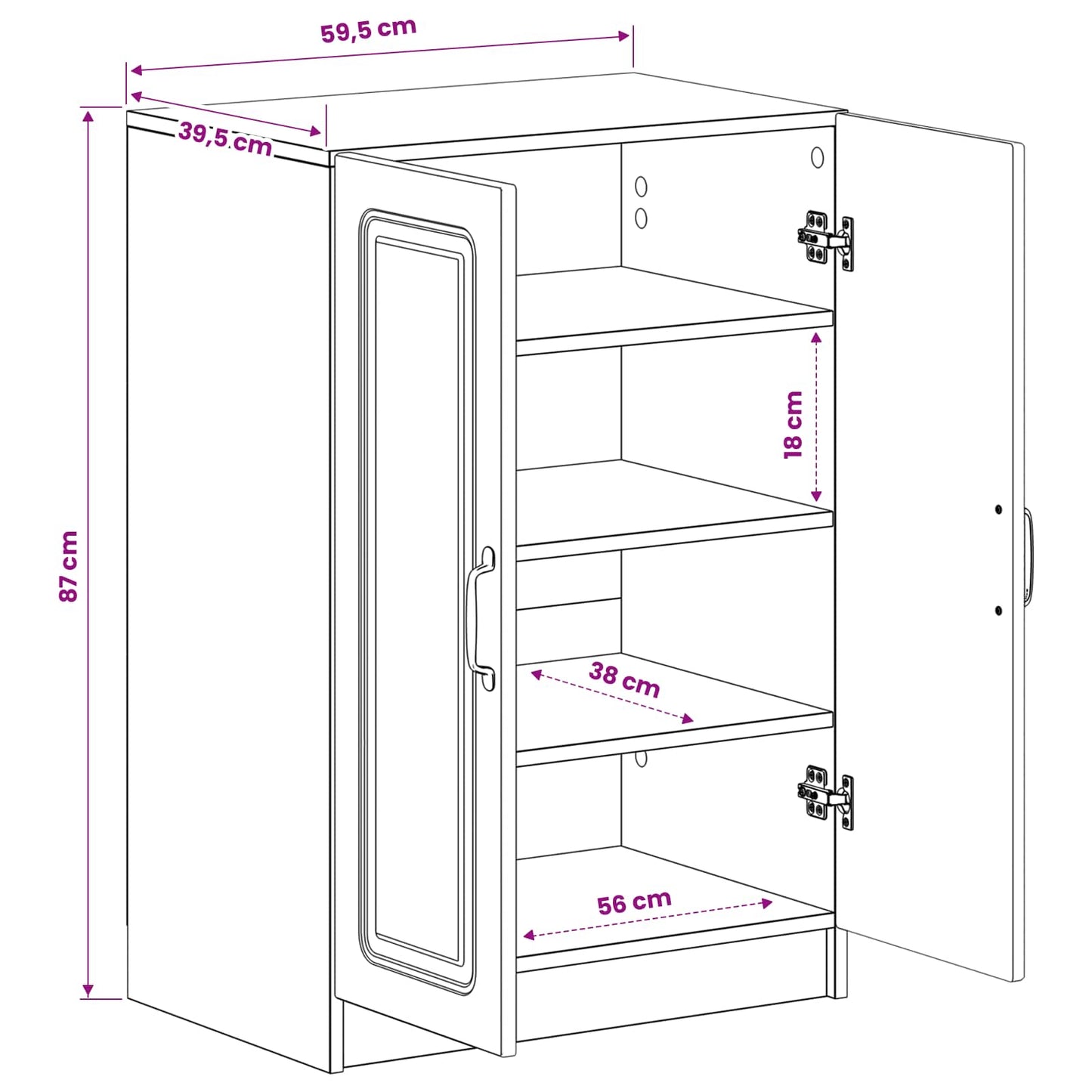 Schuhschrank UTRECHT 59,5 x 39,5 x 87 cm Holzwerkstoff