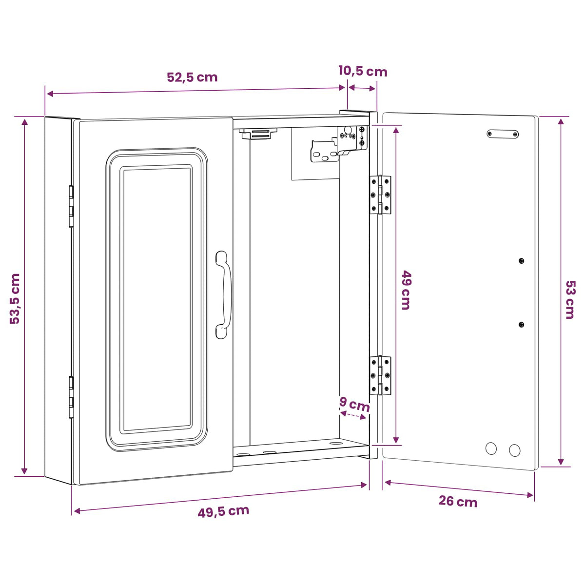 Dartboard Schrank UTRECHT Schwarz 52,5 x 10,5 x 53,5 cm