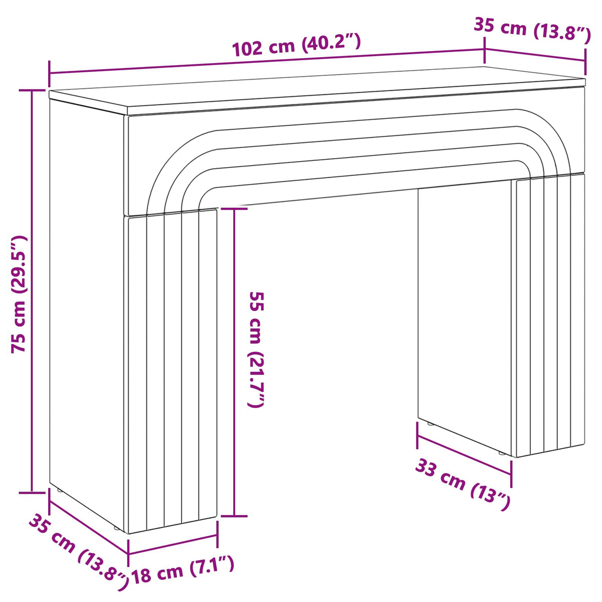 Couchtisch Weiß 102 x 35 x 75 cm Holzwerkstoff