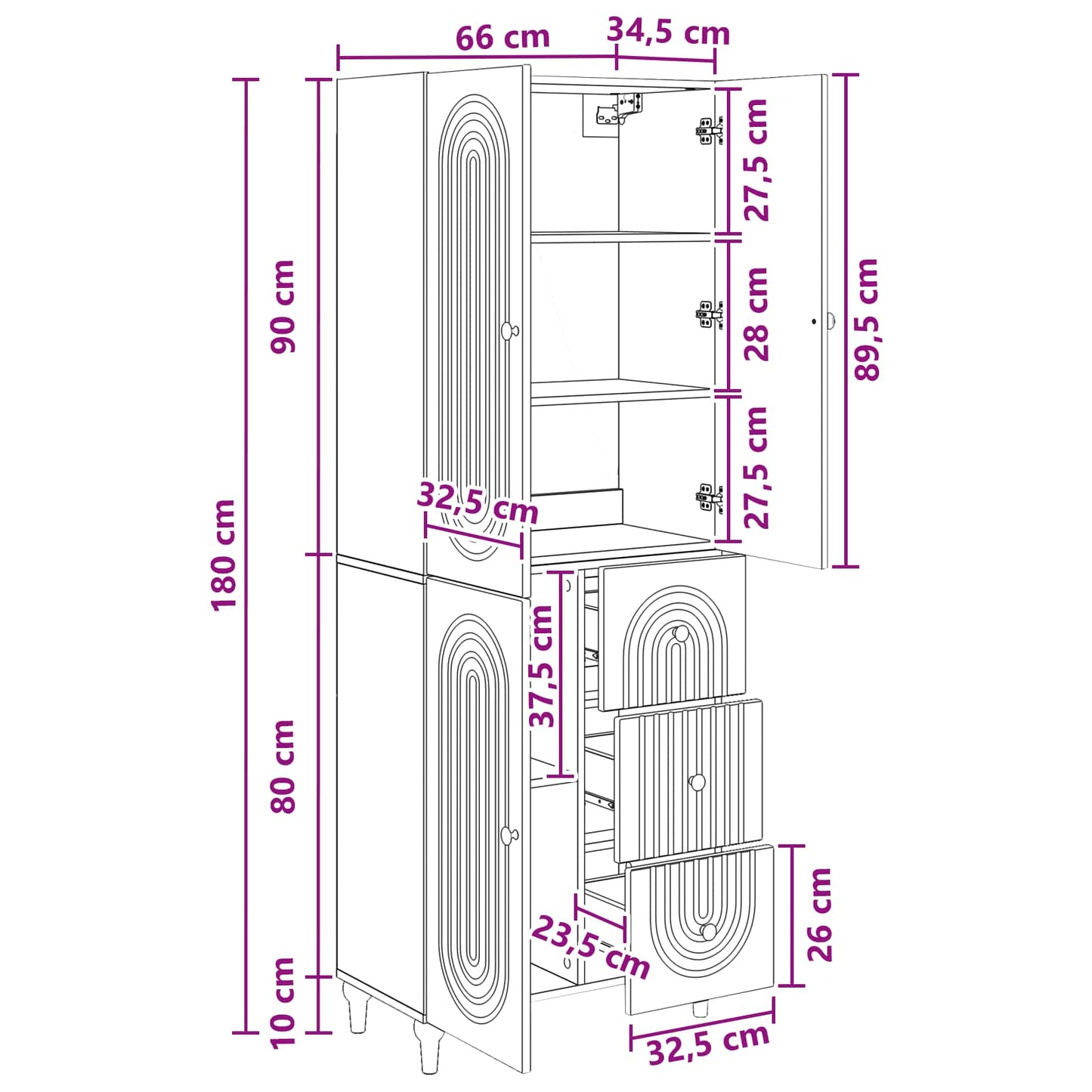 Schrankset 2 stk. Holzwerkstoff