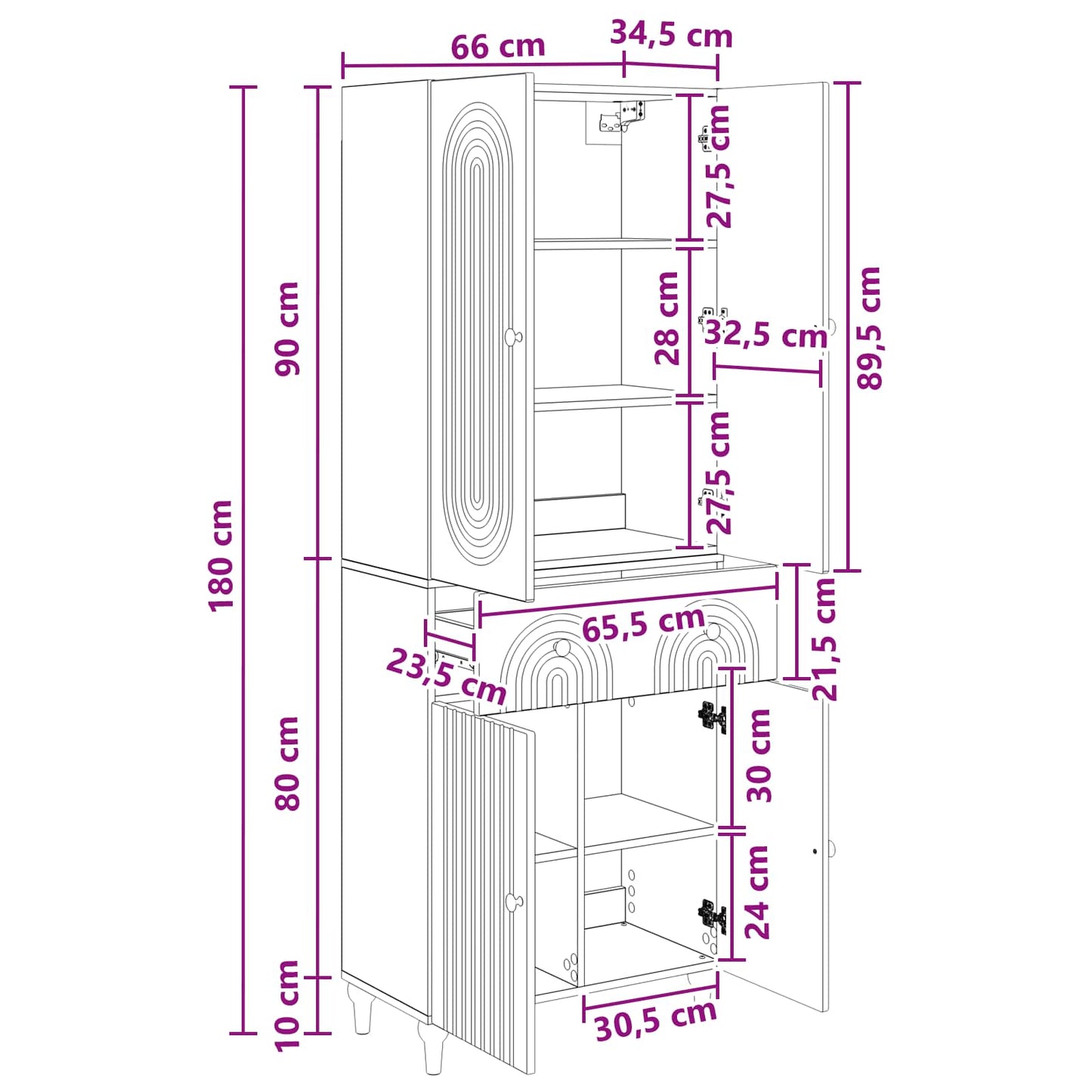 Schrankset 2 stk. Holzwerkstoff