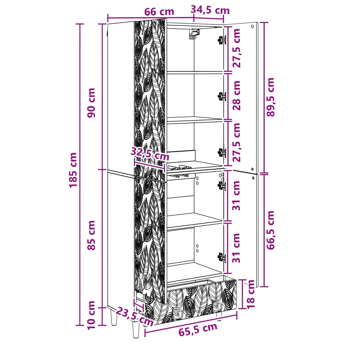 Schrankset 2 stk. Betongrau Holzwerkstoff
