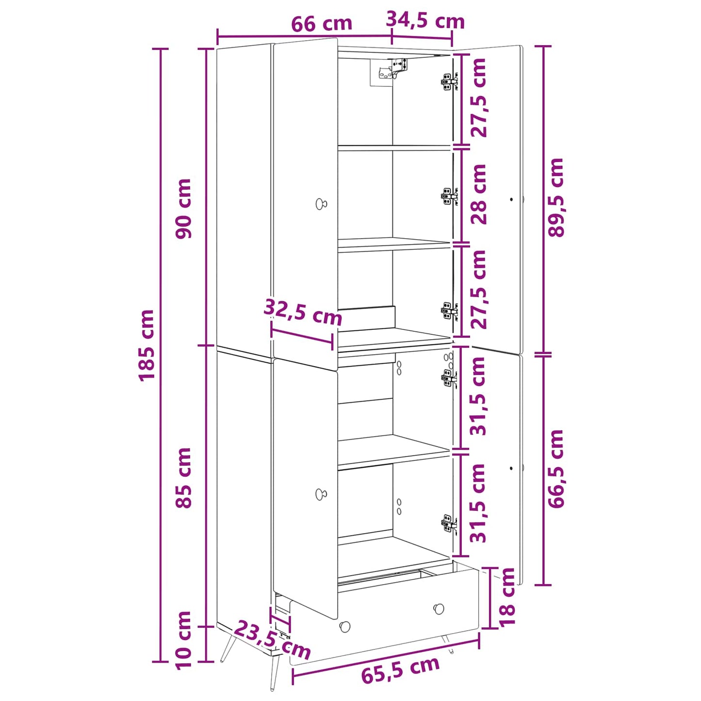 Schrankset 2 stk. Holzwerkstoff