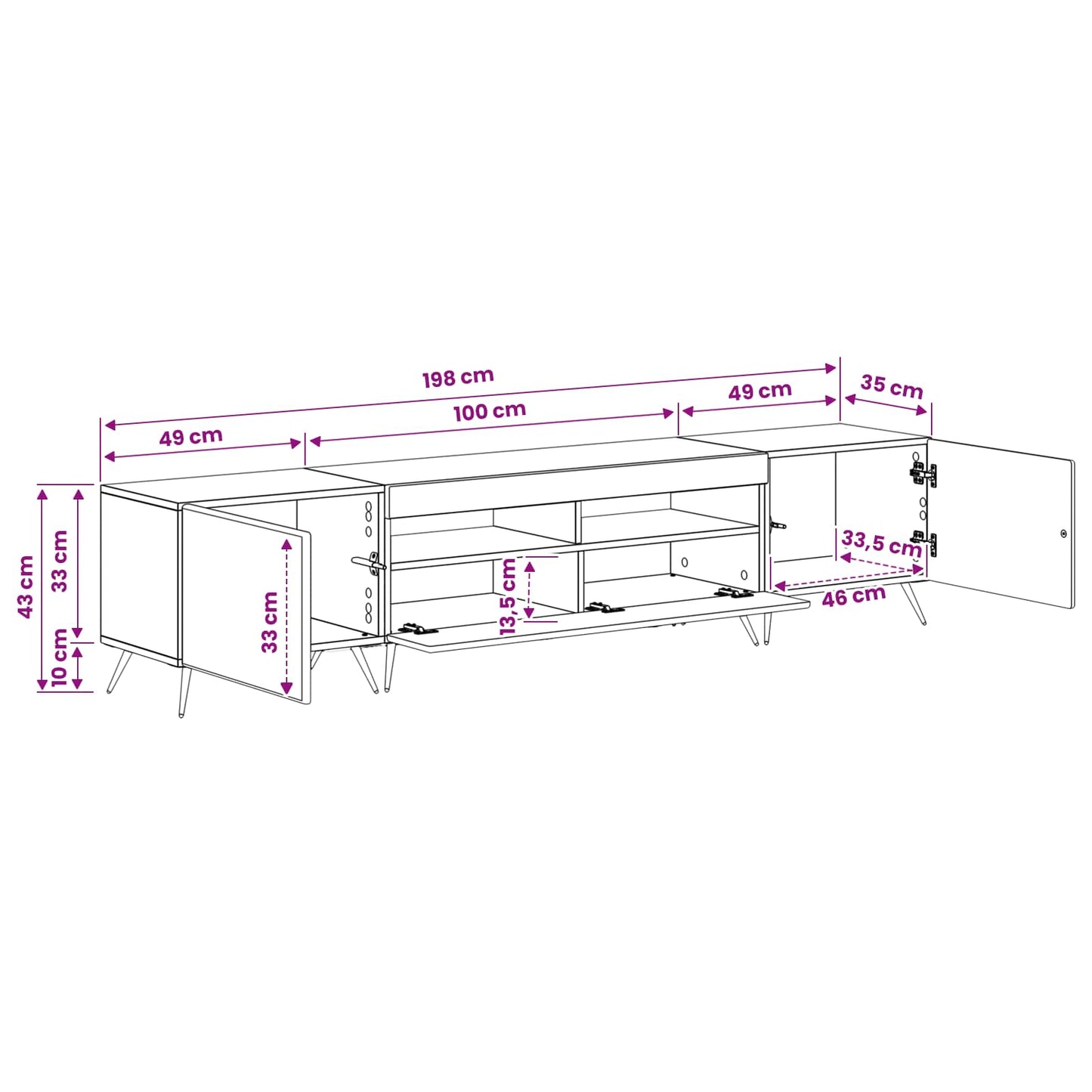 5-teiliges LED TV Schrank Betongrau Holzwerkstoff
