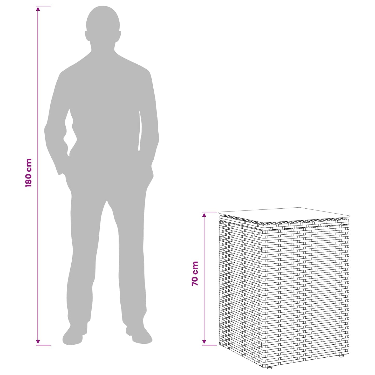 Beistelltisch Schwarz Poly-Rattan