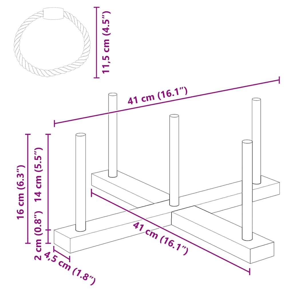 Ringwurfspielset Mehrfarbig 41 x 41 x 16 cm