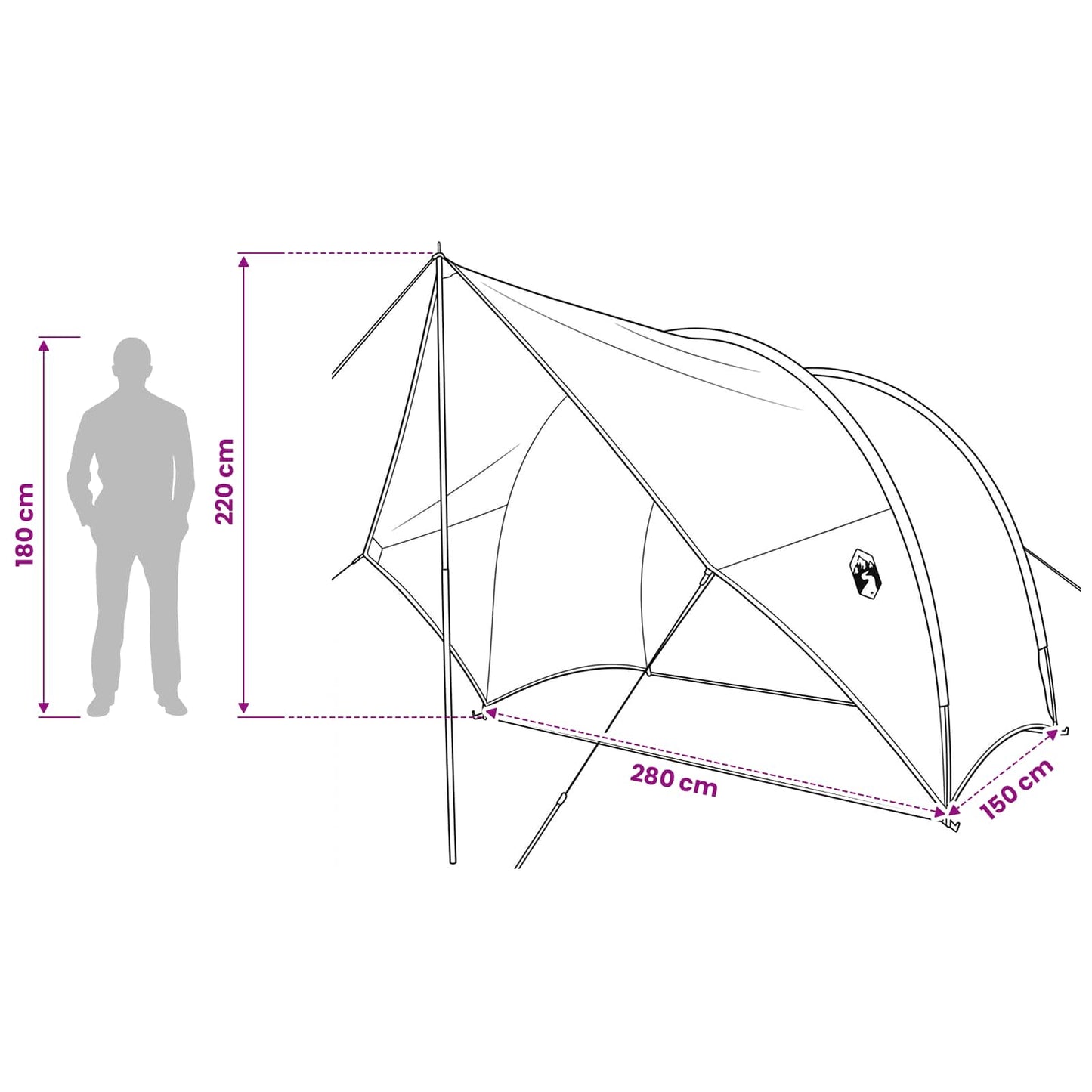 Heck-Awnings wasserfest 405 x 280 x 220 cm Blau