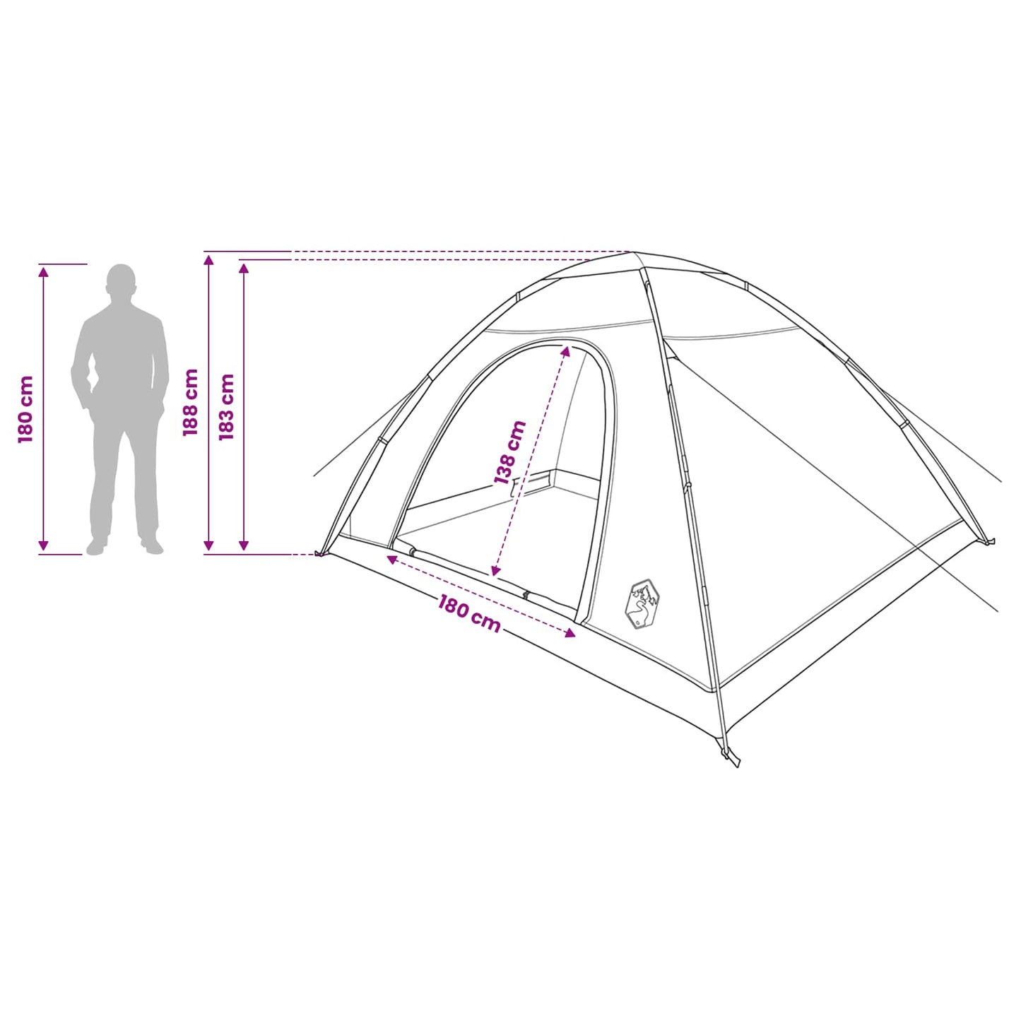 Campingzelt 6 Personen Olivegrün