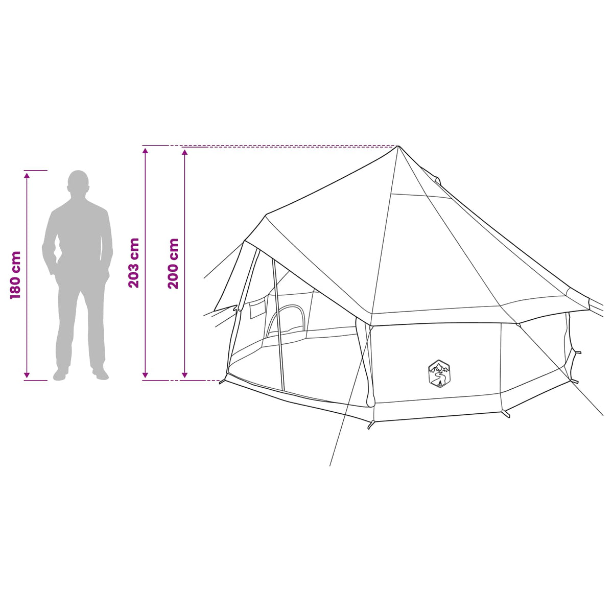 Tipi Zelt 6 Personen Armeegrün Polyester und Stahl