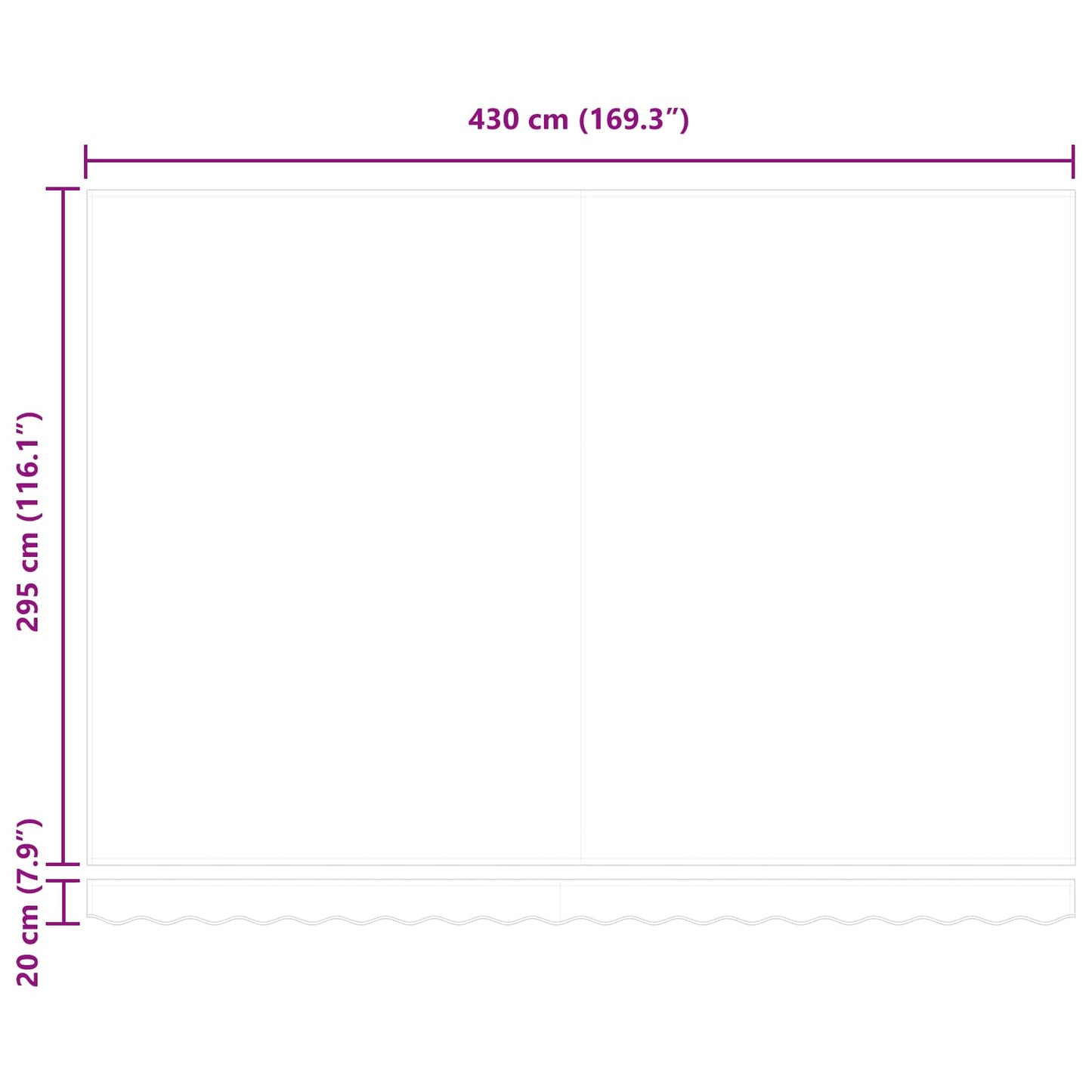 Creme und Weiß 4,5 × 3 m Polyester mit PU-Beschichtung