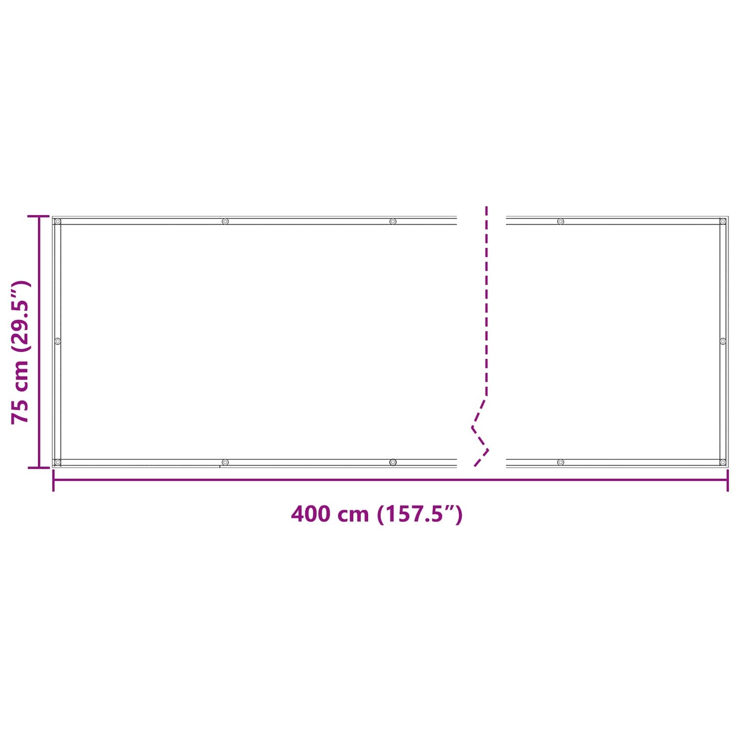 Balkonsichtschutz 75 x 400 cm Oxford-Stoff Rechteckig