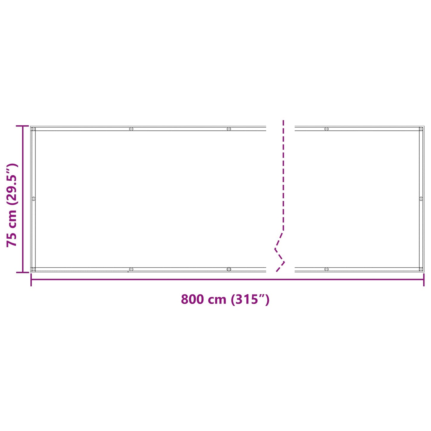 Balkonsichtschutz 75 x 800 cm Oxford-Stoff Rechteckig