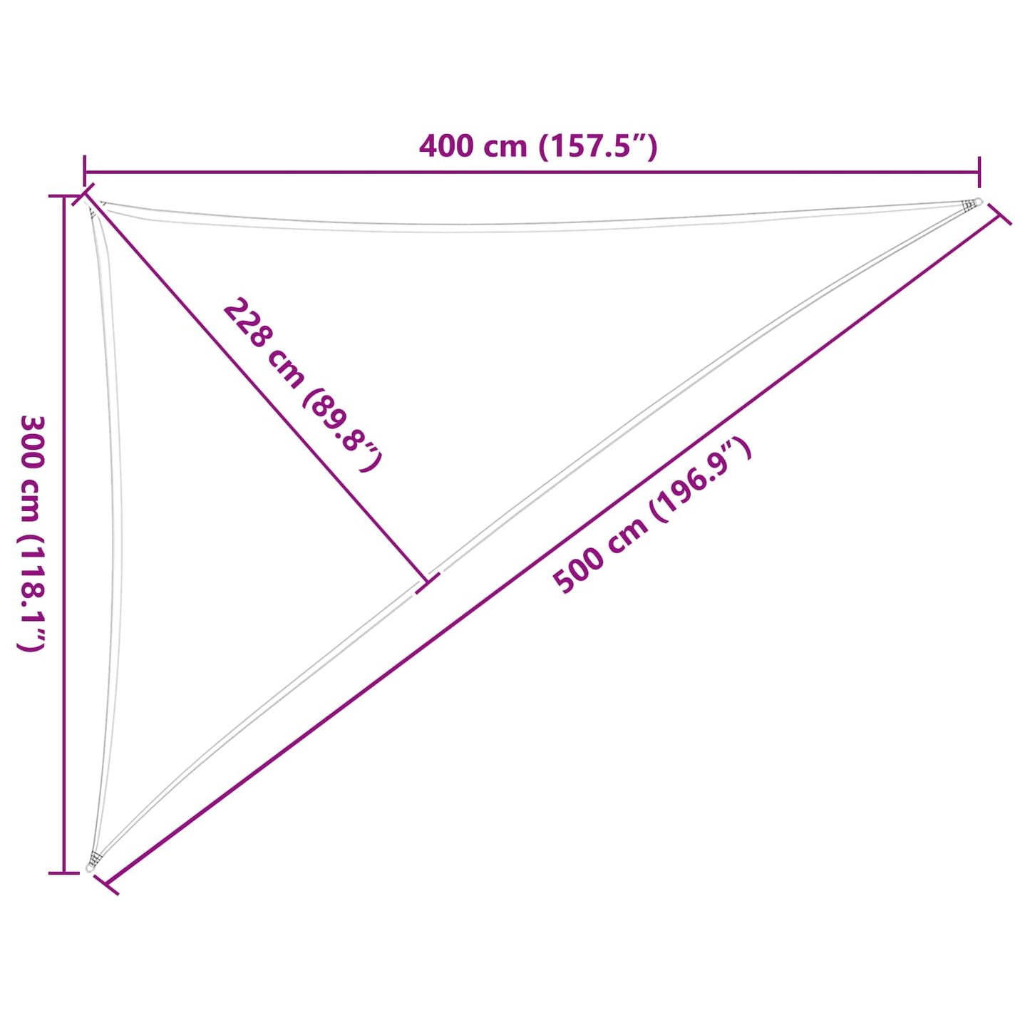 Sonnensegel 3 x 4 x 5 m 100 % Polyester Oxford Dreieckig