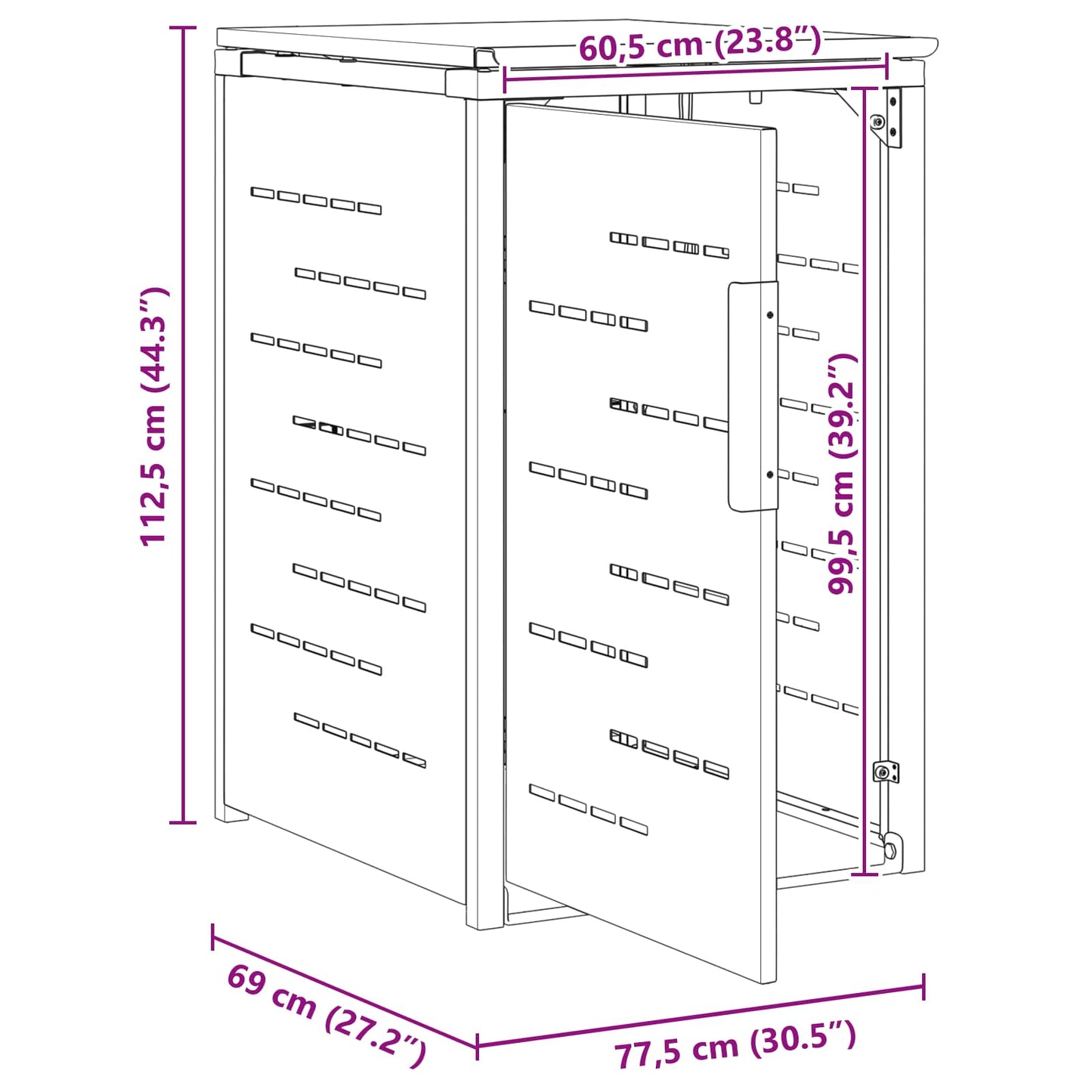 Rollbehälterlagerung for 1 Bin 240L Schwarz