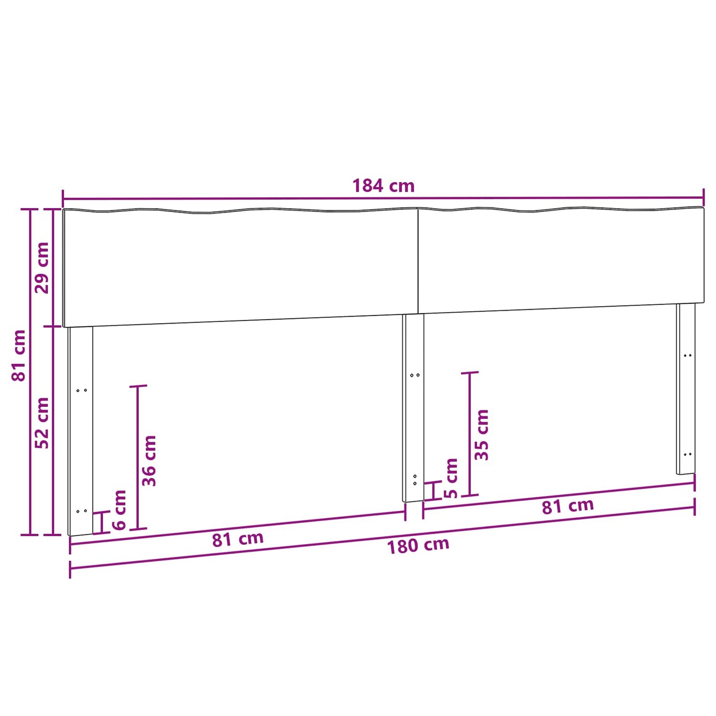 Kopfteil mit Live Edge ROSTOCK Weiß 180 cm Massivholz Akazie
