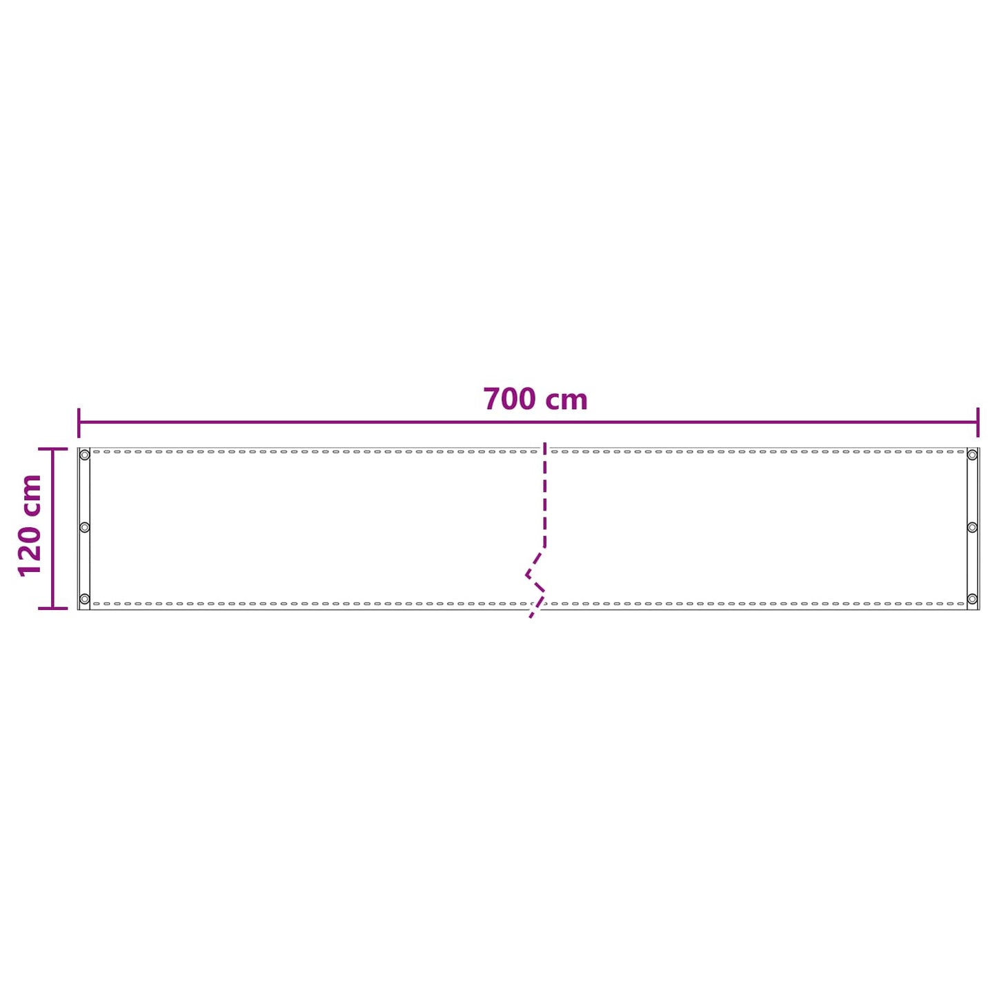 Balkonsichtschutz Taupe 120 x 700 cm HDPE und Aluminium