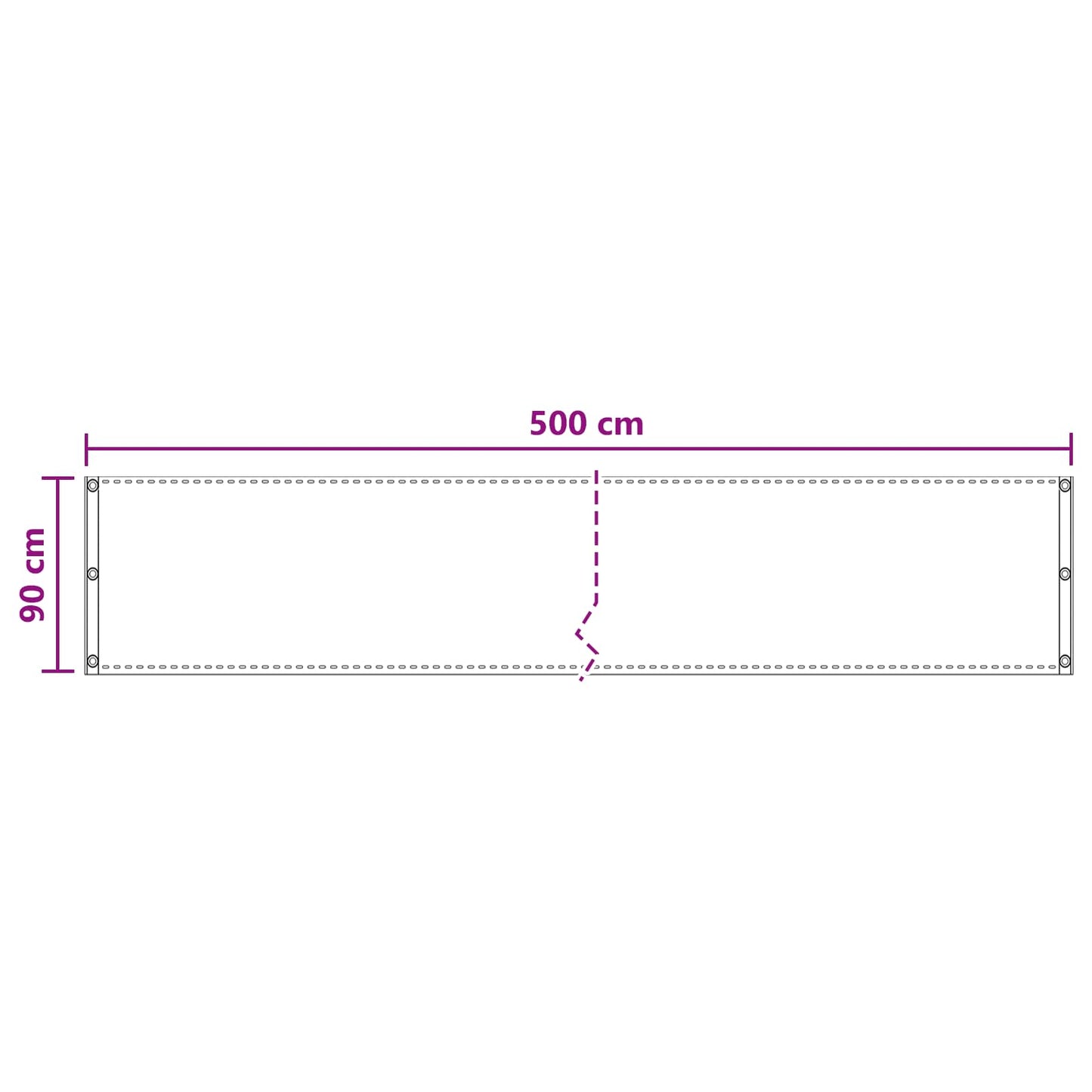 Balkonsichtschutz Sand 90 x 500 cm HDPE und Aluminium