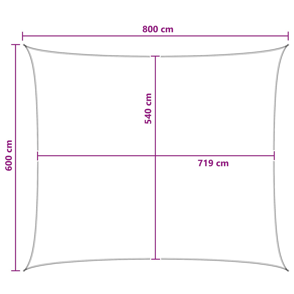 Sonnensegel 6 x 8 m HDPE Rechteckig Gelb und Weiß